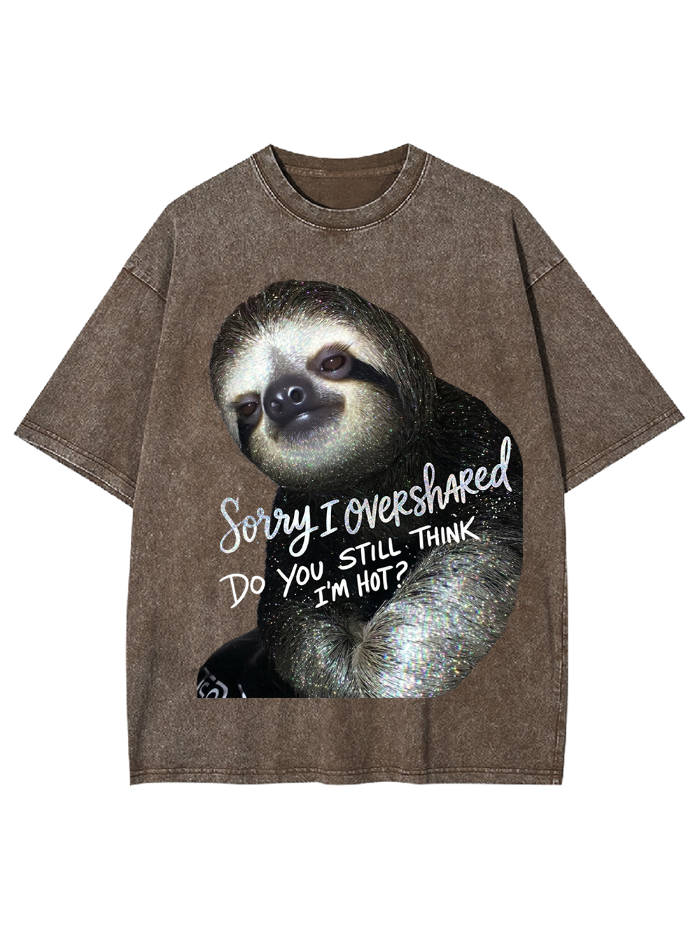 Cute Lazy Sloth Washed Tshirt