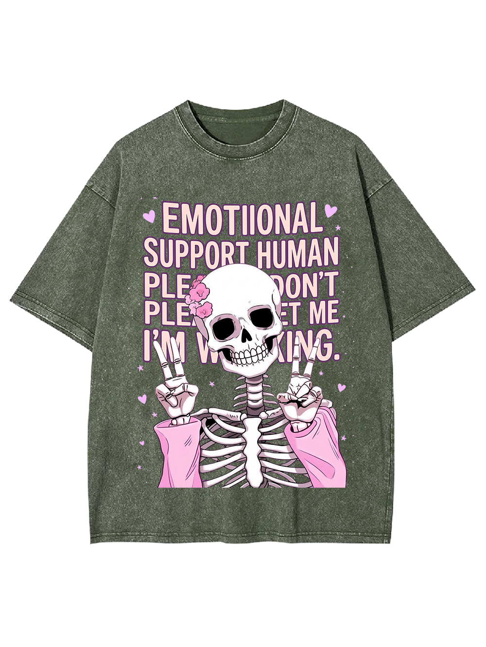 Emotional Support Human Washed Tshirt