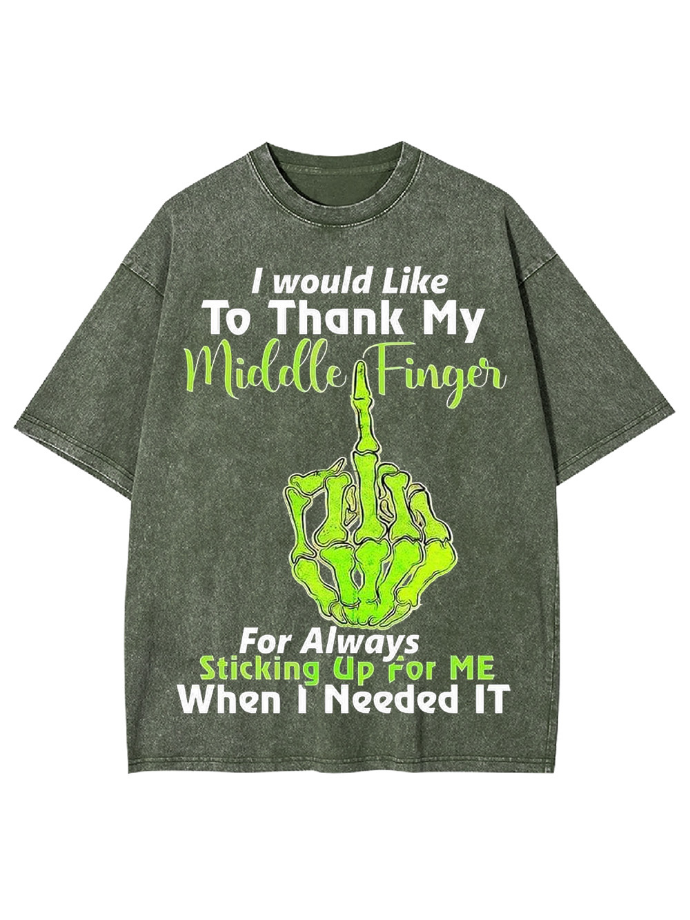 TRIBUTE TO MY MIDDLE FINGER WASHED TSHIRT