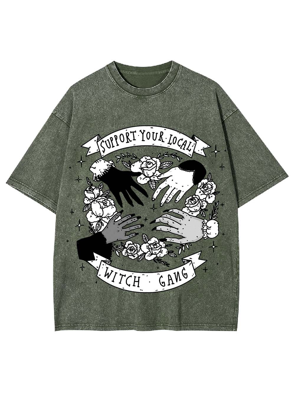 SUPPORT YOUR LOCAL WITCH GANG WASHED TSHIRT