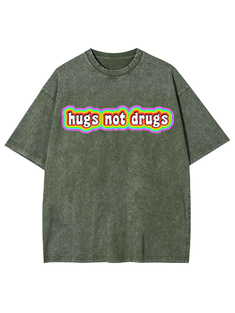 Hugs Not Drugs Washed Tshirt