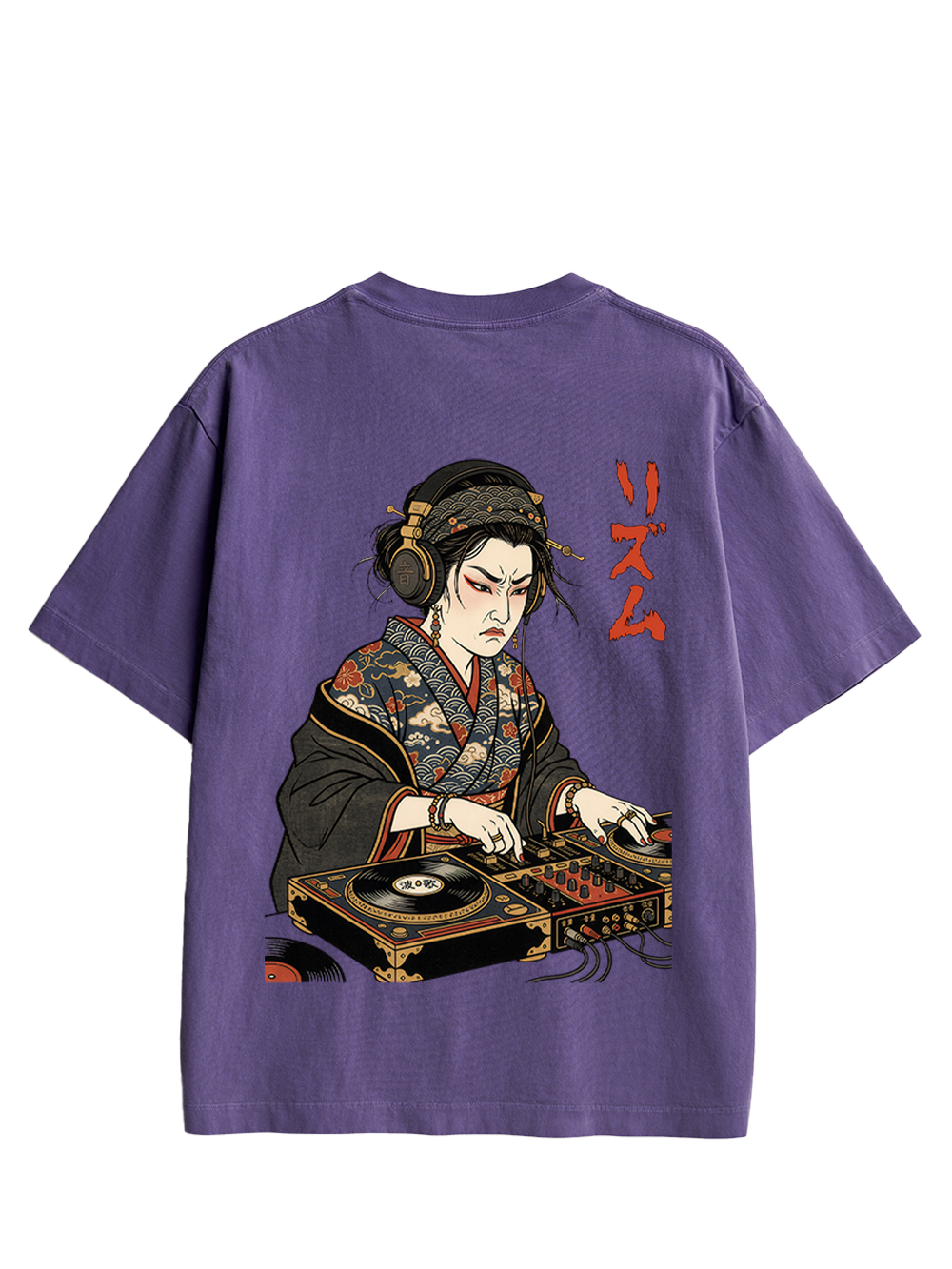 GEISHA DJ RHYTHM DOUBLE SIDED PRINT WASHED TSHIRT