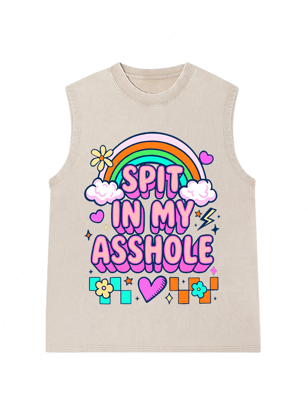 SPIT IN MY ASSHOLE WASHED TANK TOP