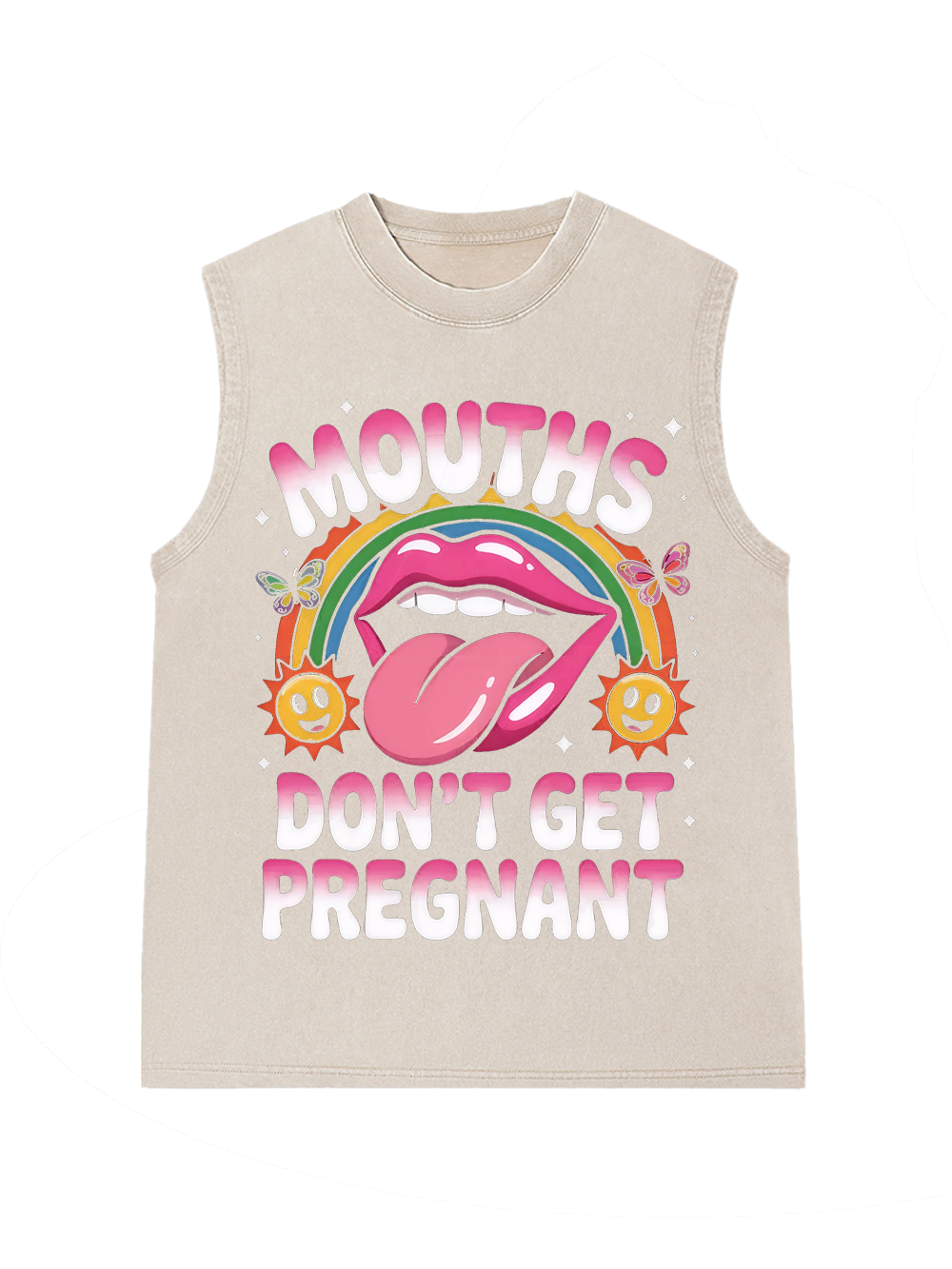 DON'T GET PREGNANT WASHED TANK TOP