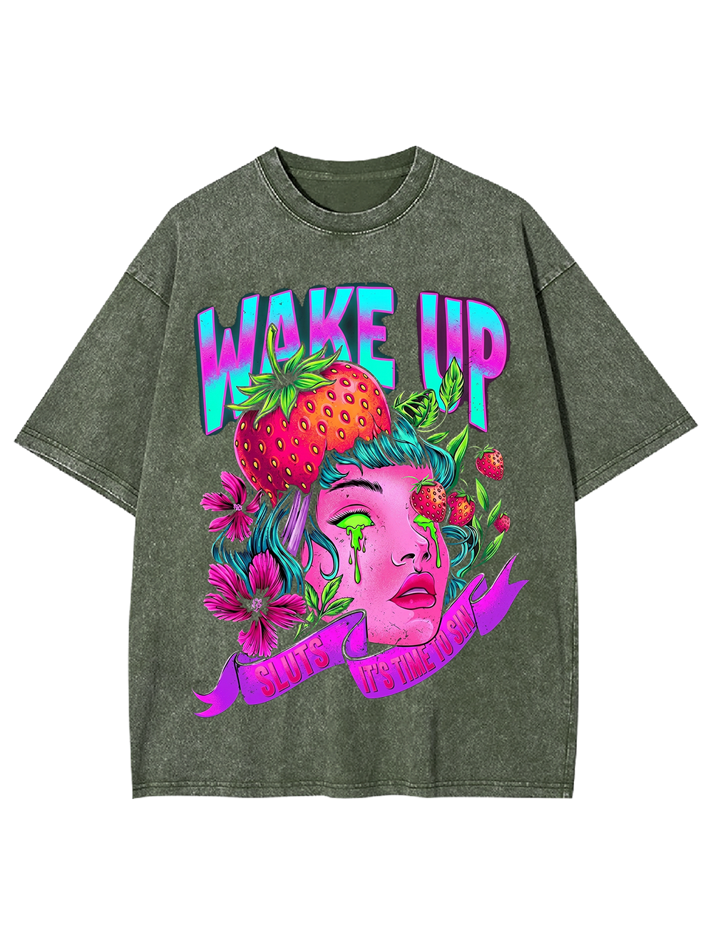 WAKE UP WASHED TSHIRT