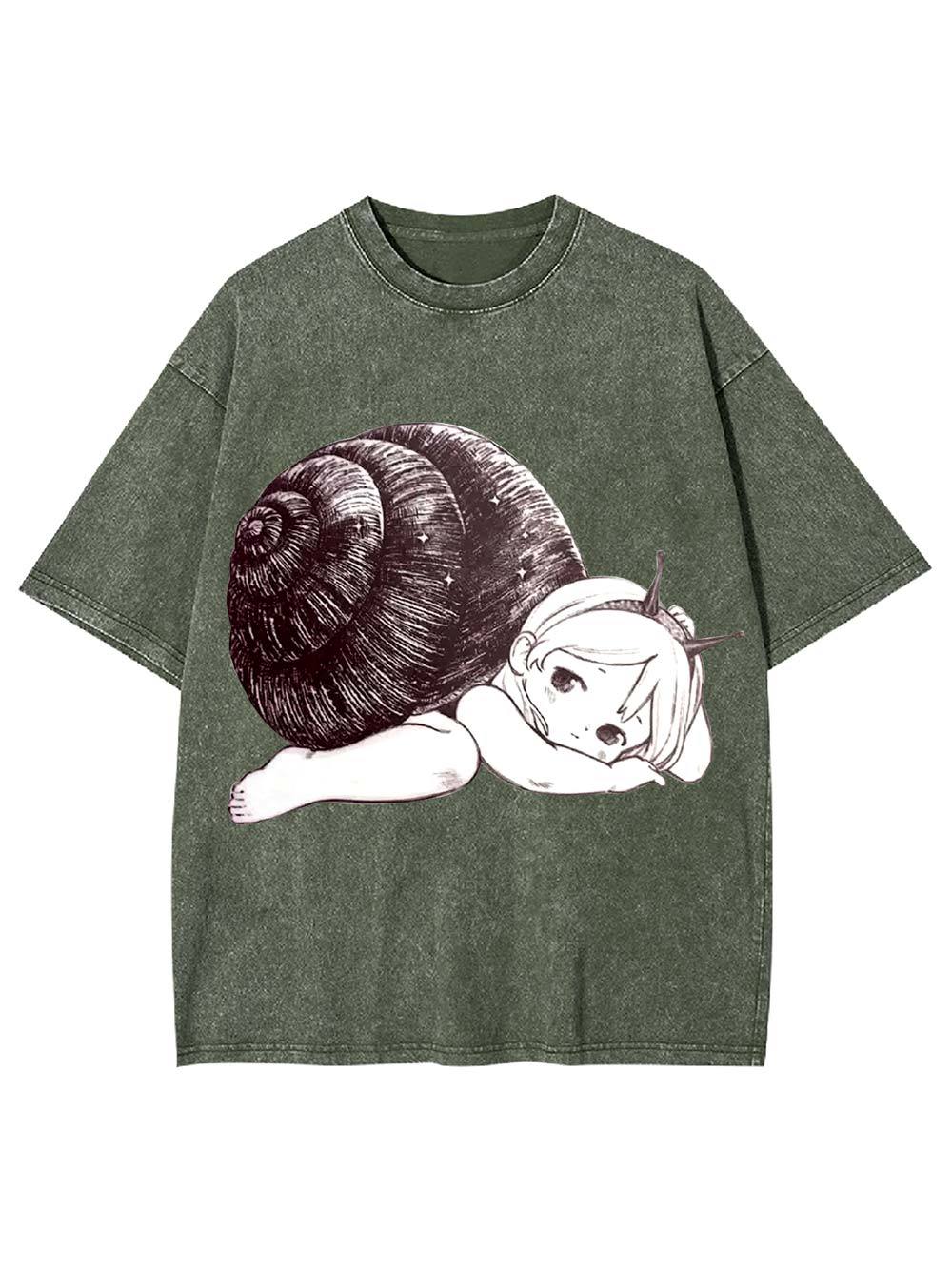Snail Girl Washed Tshirt