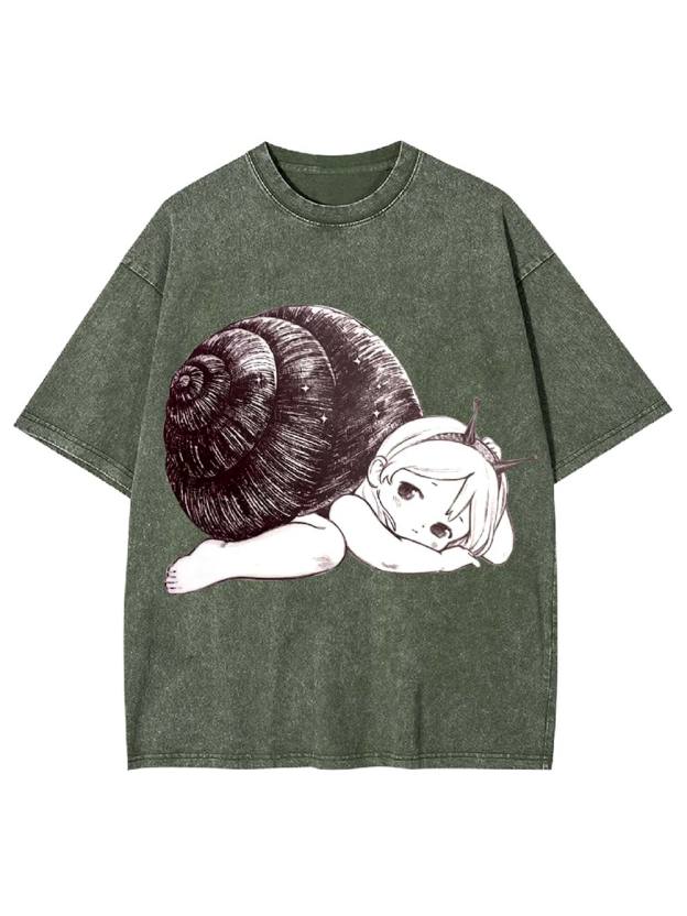 Snail Girl Washed Tshirt