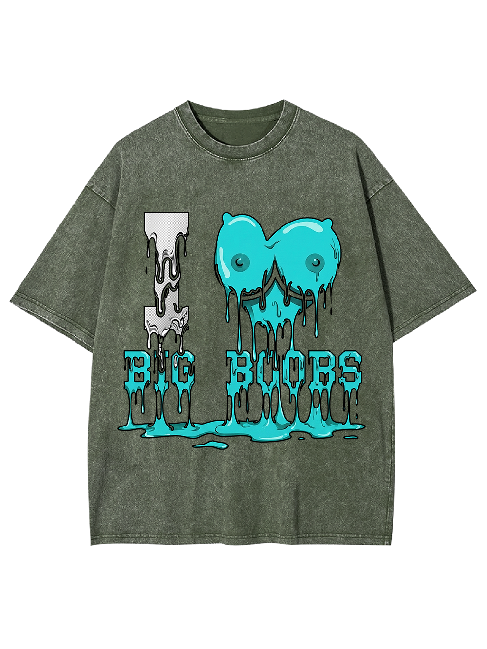 I LOVE BIG BOOBS WASHED TSHIRT