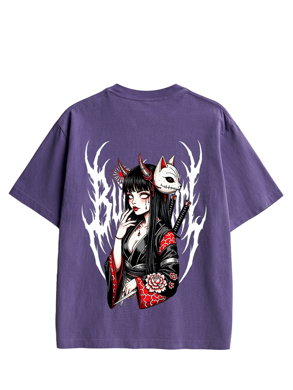 FOX MASK ENCHANTRESS DOUBLE SIDED PRINT WASHED TSHIRT