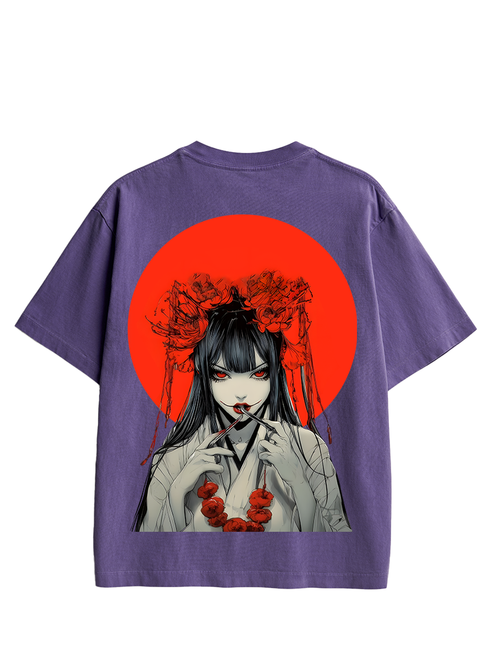 CRIMSON ENCHANTRESS DOUBLE SIDED PRINT WASHED TSHIRT