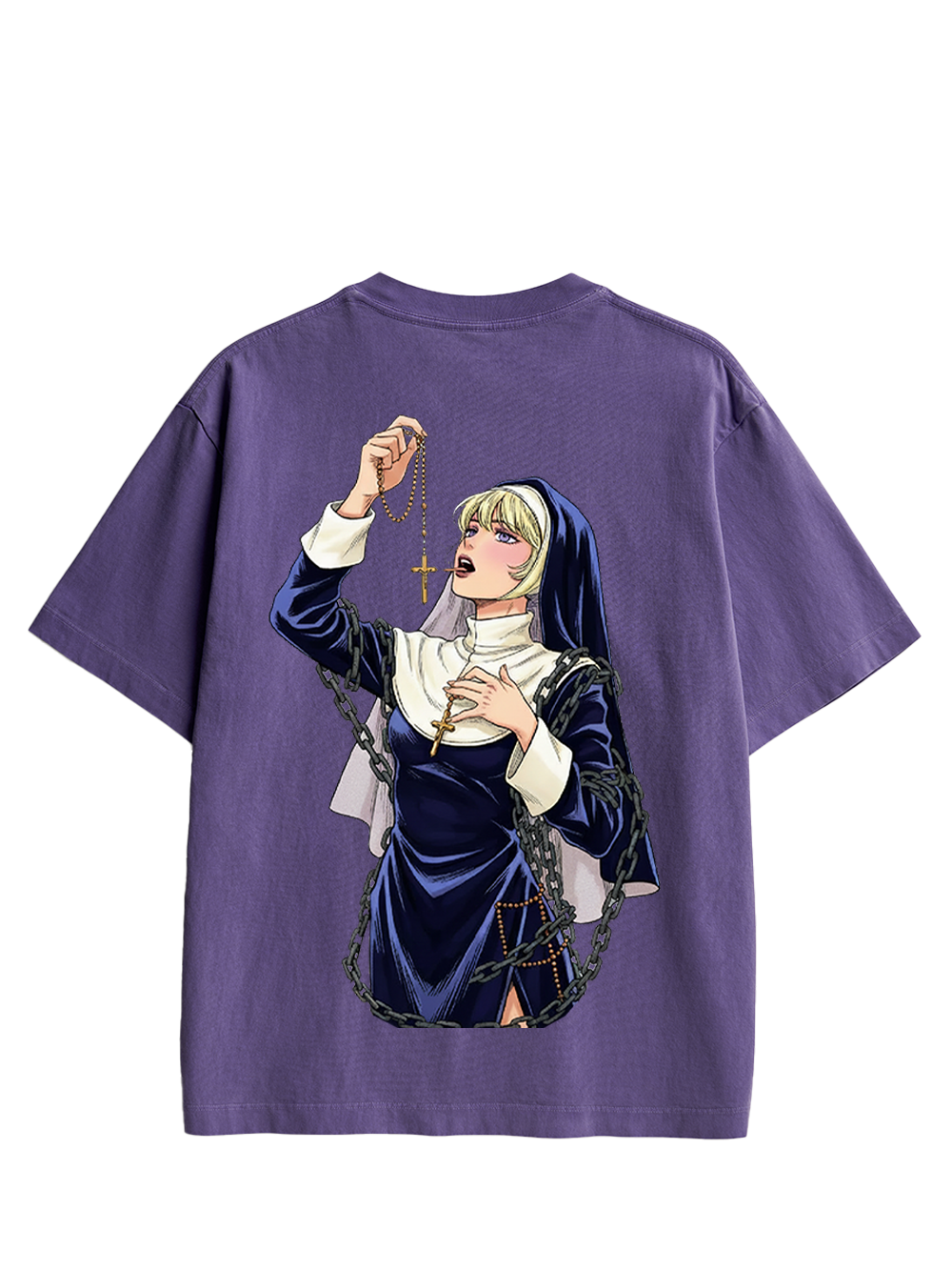 LICKING MANGA NUN DOUBLE SIDED PRINT WASHED TSHIRT