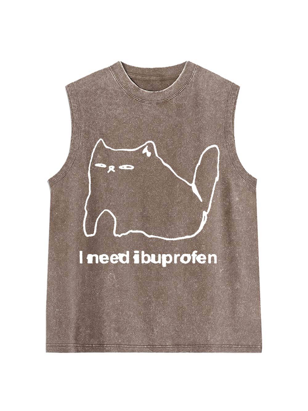Ibuprofen Cat Washed Tank Top