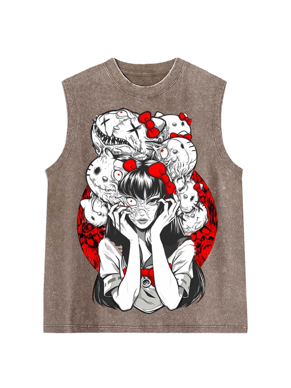 Tomie And Hello Kitty Washed Tank Top