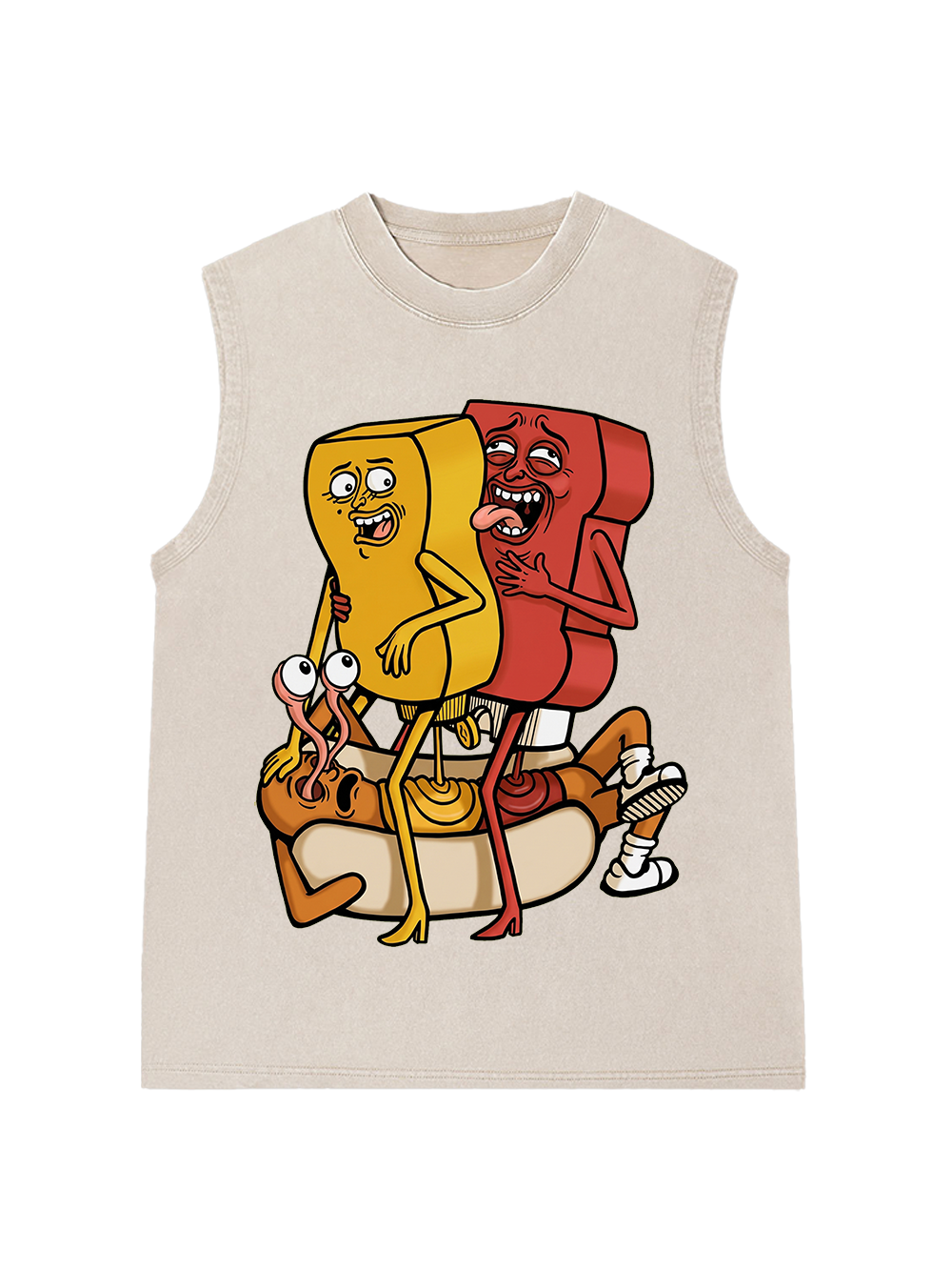 WEIRD FOOD ART WASHED TANK TOP