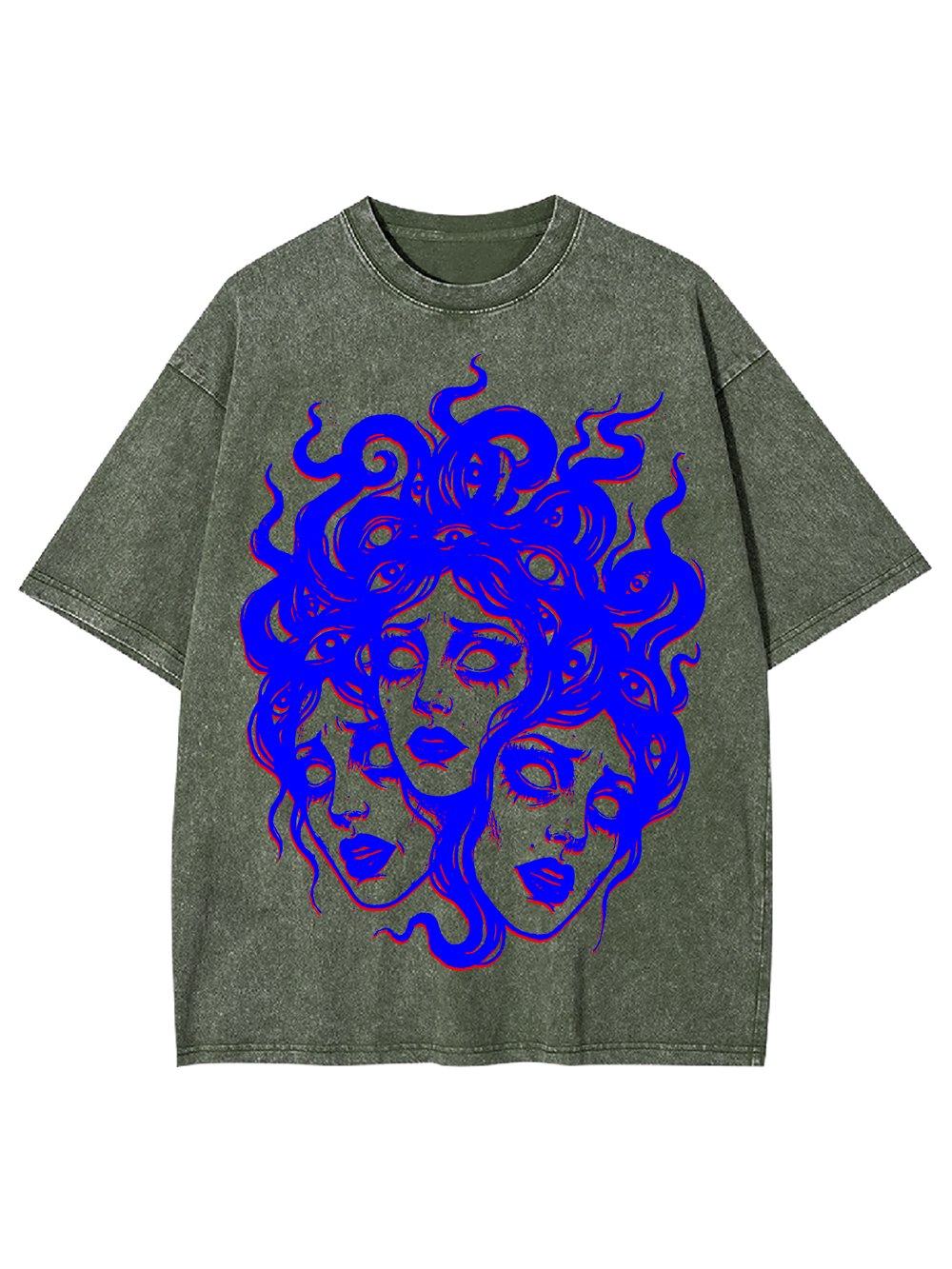 MEDUSA MULTI-FACE PSYCHIC HEAD WASHED TSHIRT
