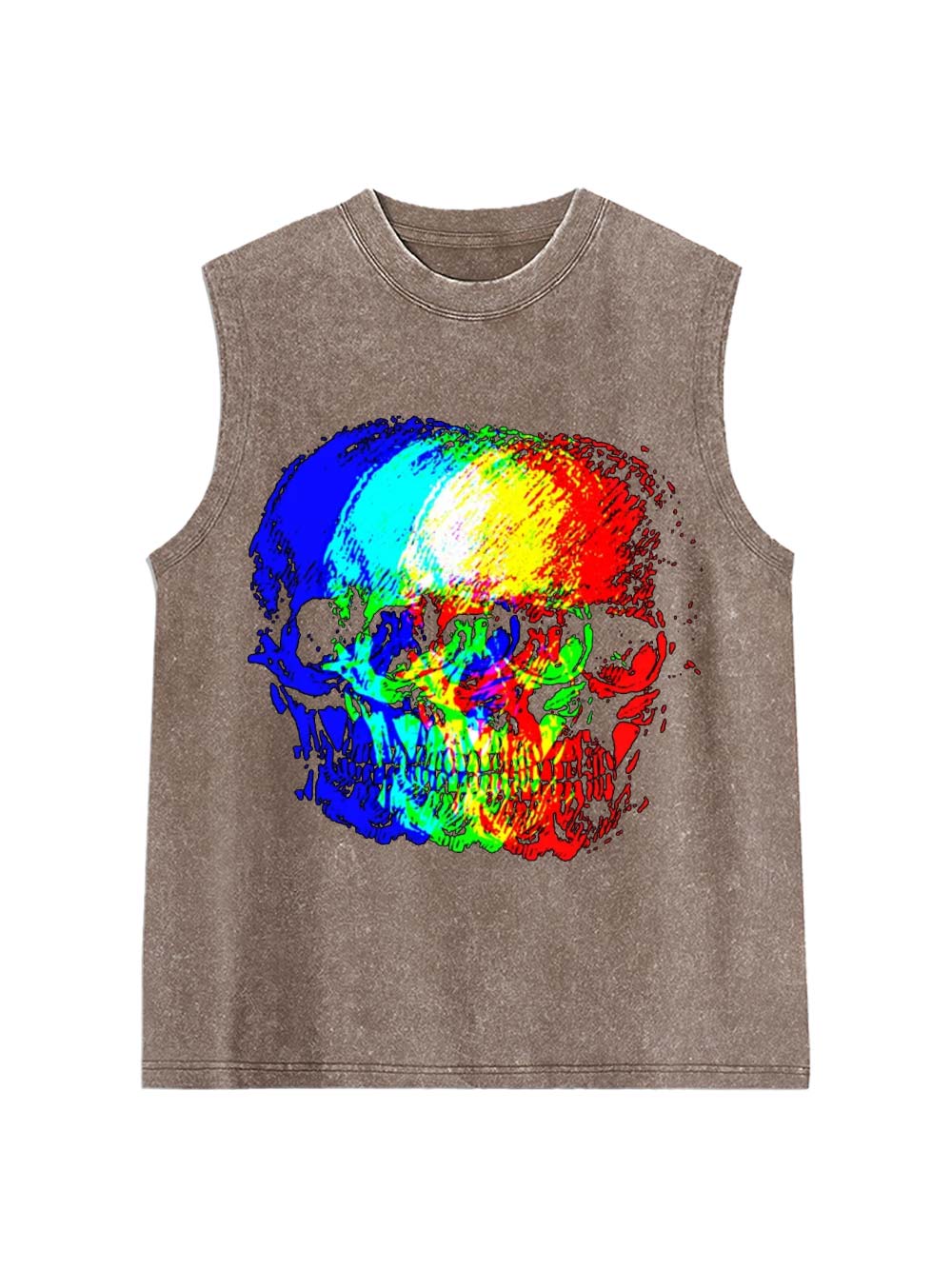 Skull Illusion Washed Tank Top