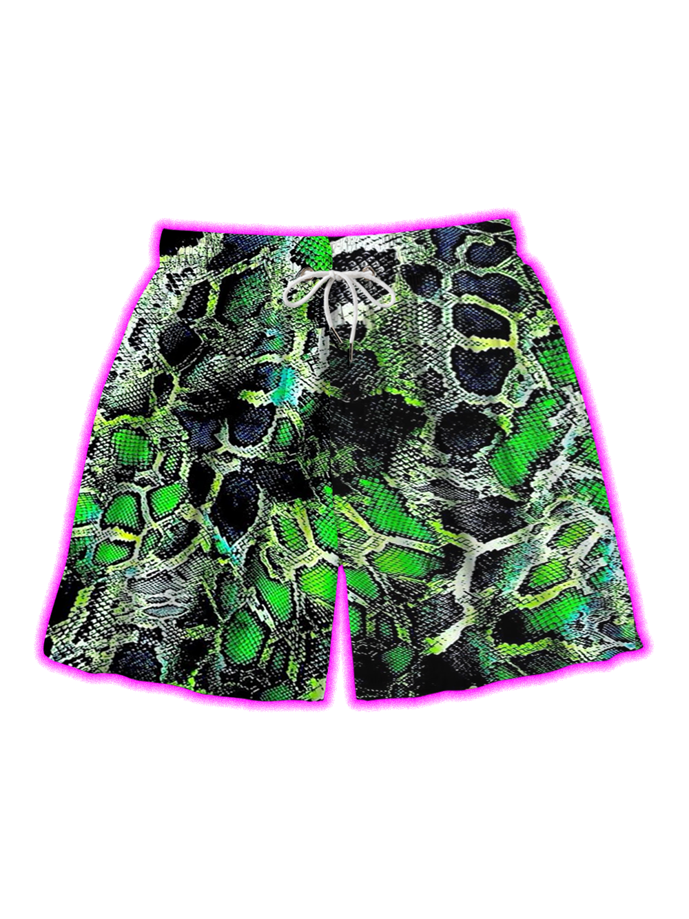 GREEN SNAKESKIN ALL OVER PRINT SHORTS