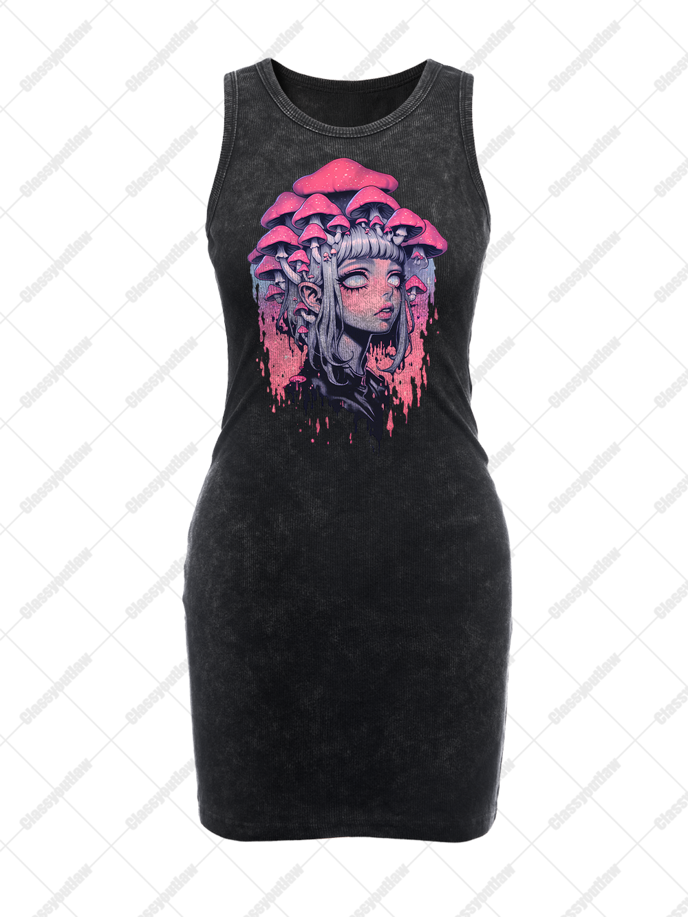 FUNGAL REVERIE VINTAGE BODYCON TANK DRESS