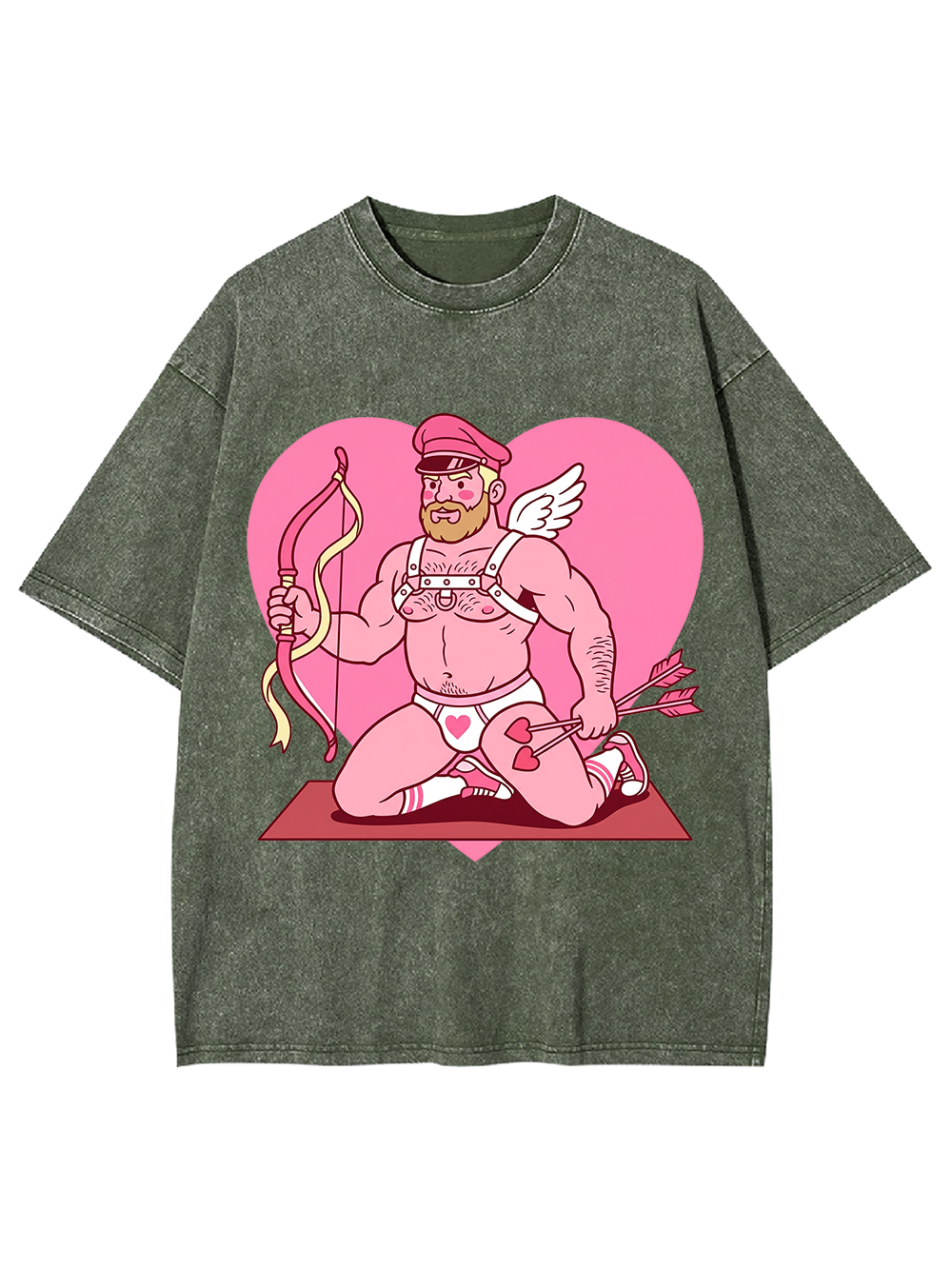 CUPID KNEELING WITH BOW WASHED TSHIRT