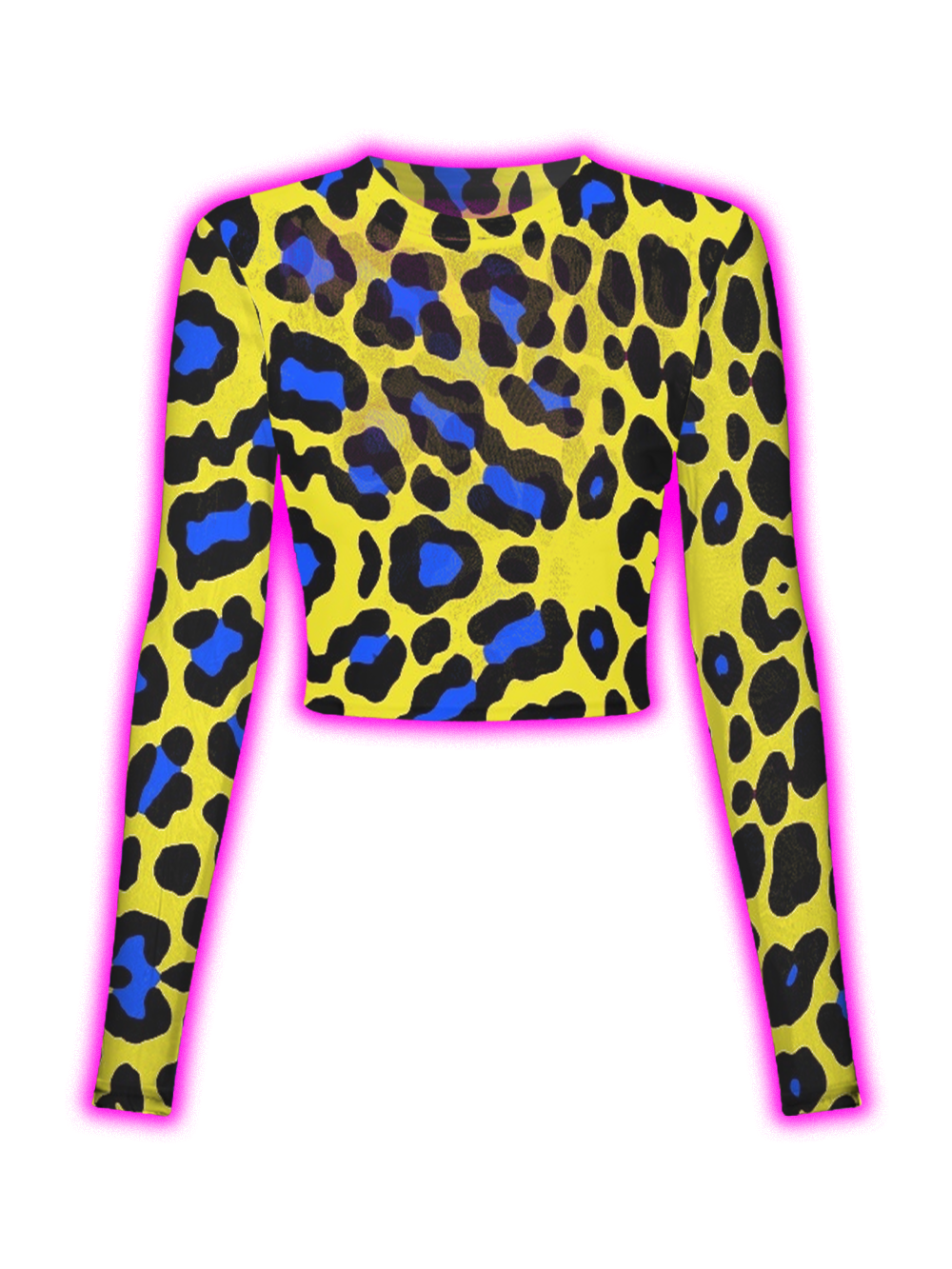 NEON YELLOW LEOPARD MESH TOP