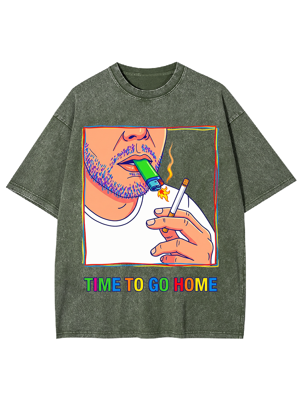TIME TO GO HOME WASHED TSHIRT