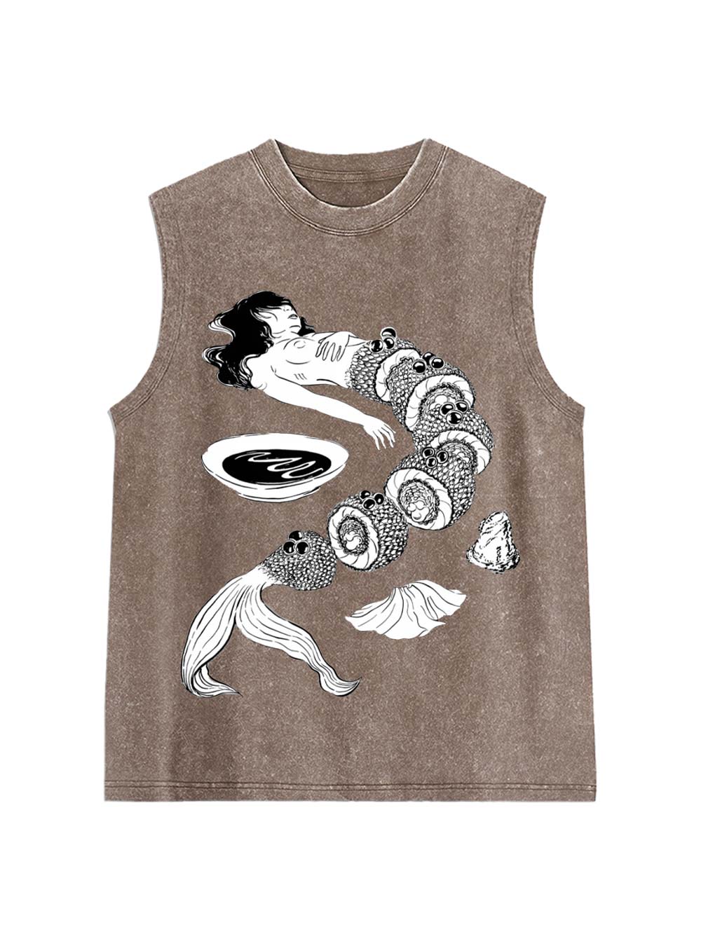 Human Sushi Slices Washed Tank Top
