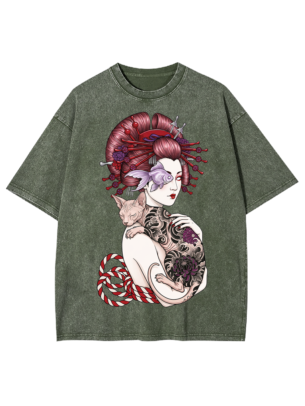 TATTOOED SPHYNX DREAM WASHED TSHIRT