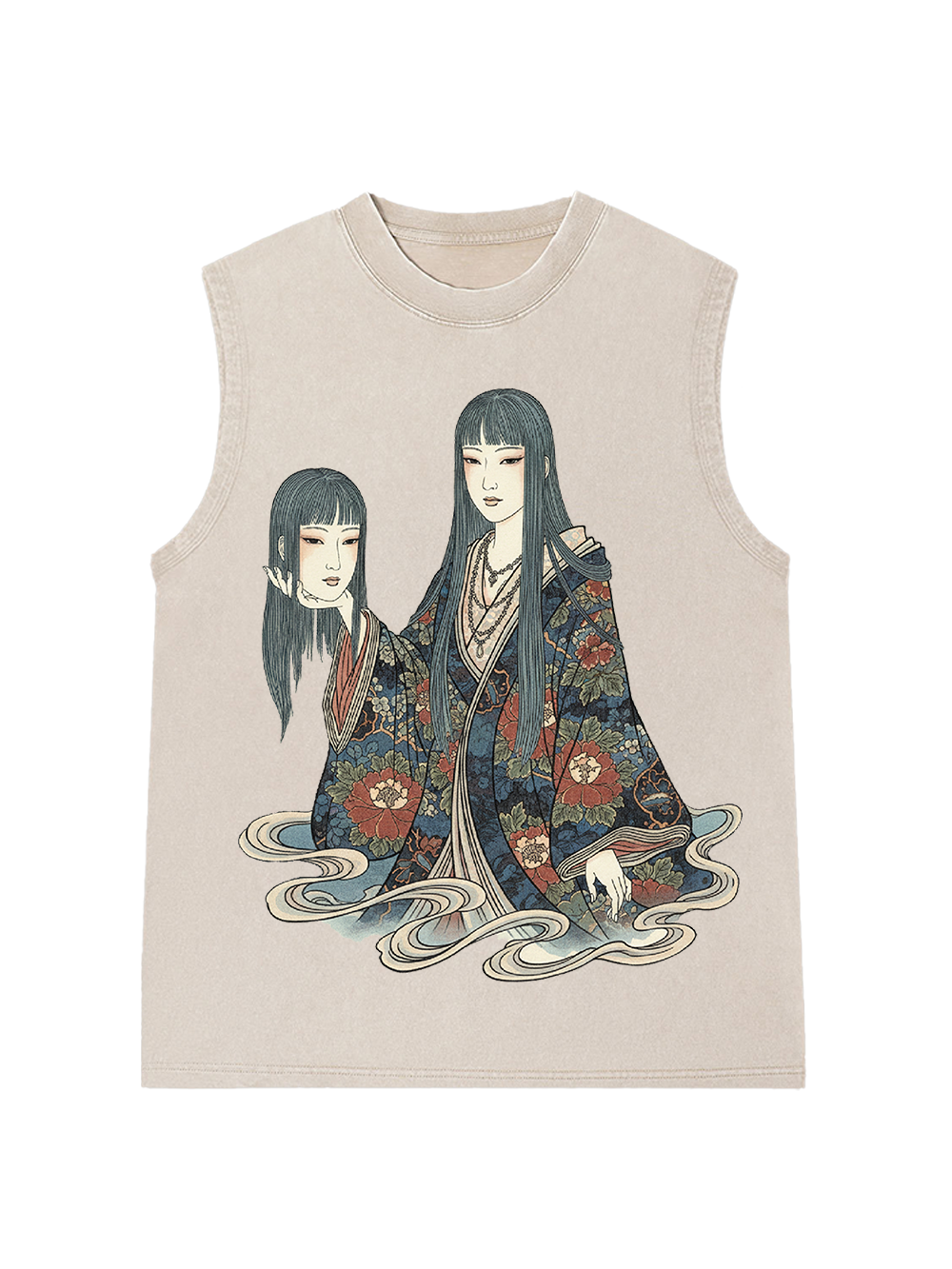 DUAL-FACED PHANTOM WASHED TANK TOP