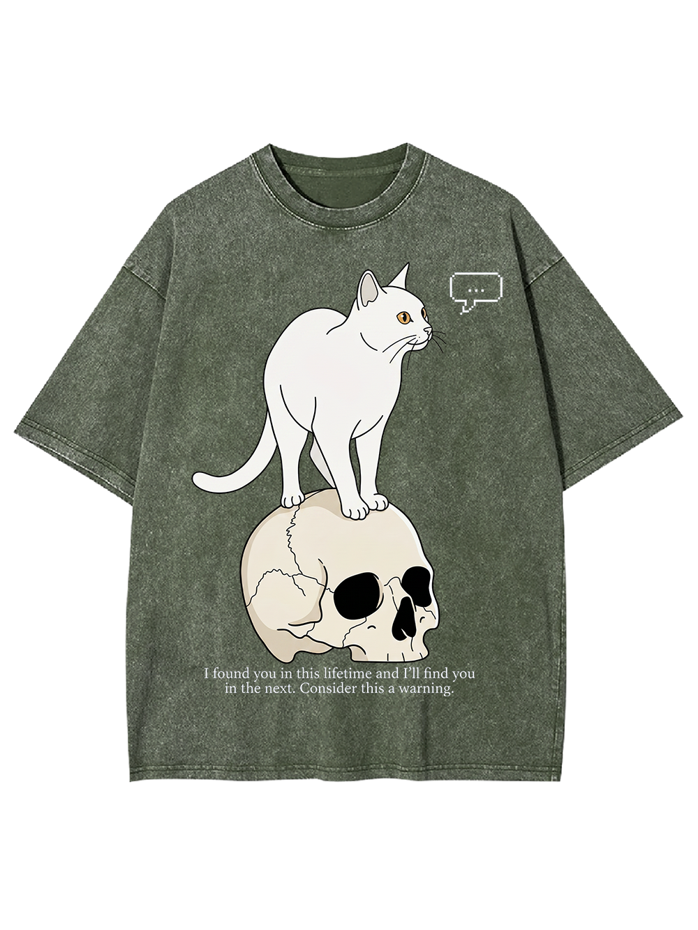 CAT OF MANY LIFETIMES WASHED TSHIRT