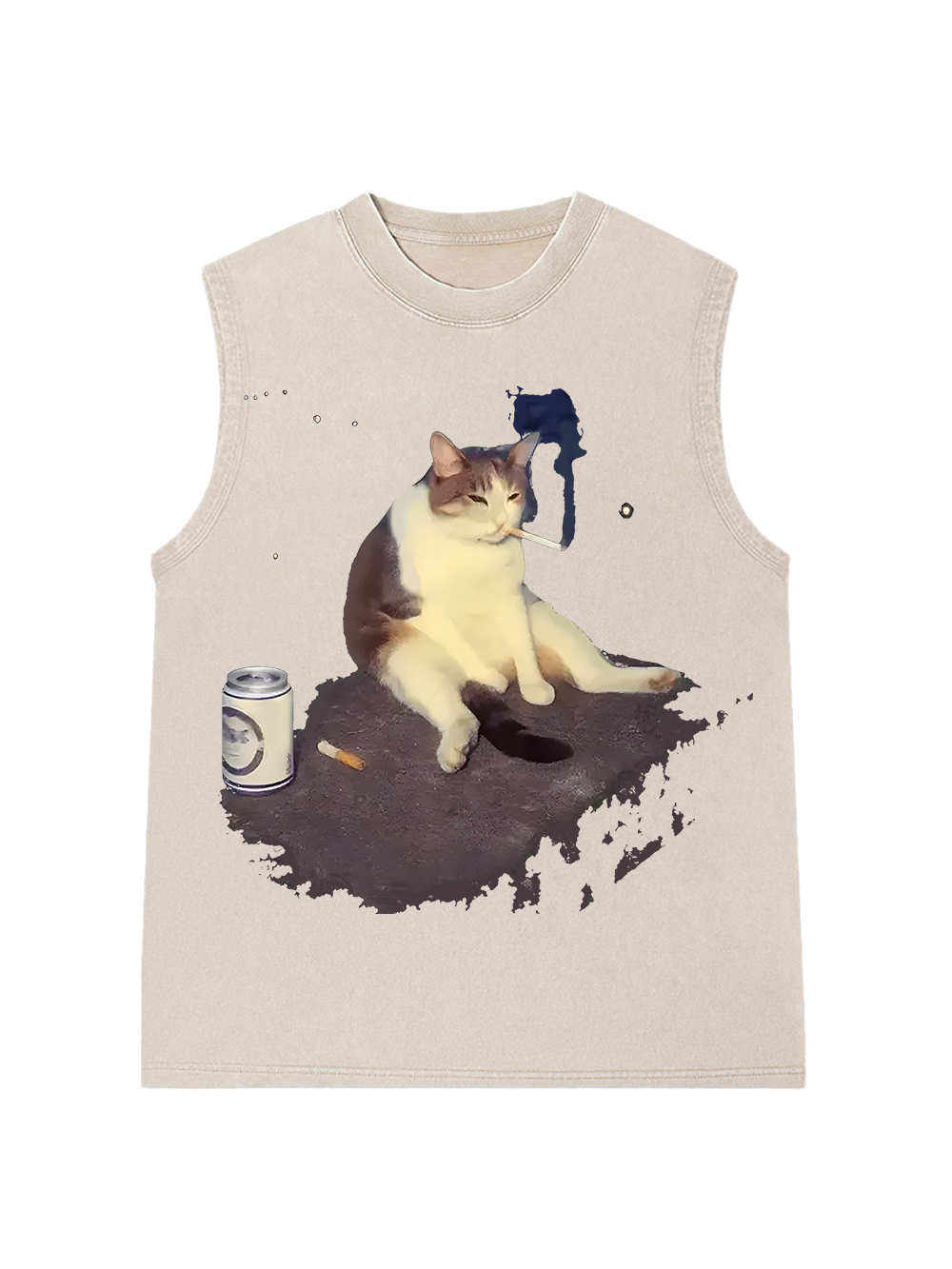 CHILL CAT VIBES WASHED TANK TOP