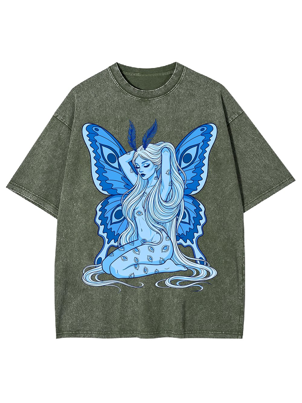 BLUE BUTTERFLY NYMPH WASHED TSHIRT
