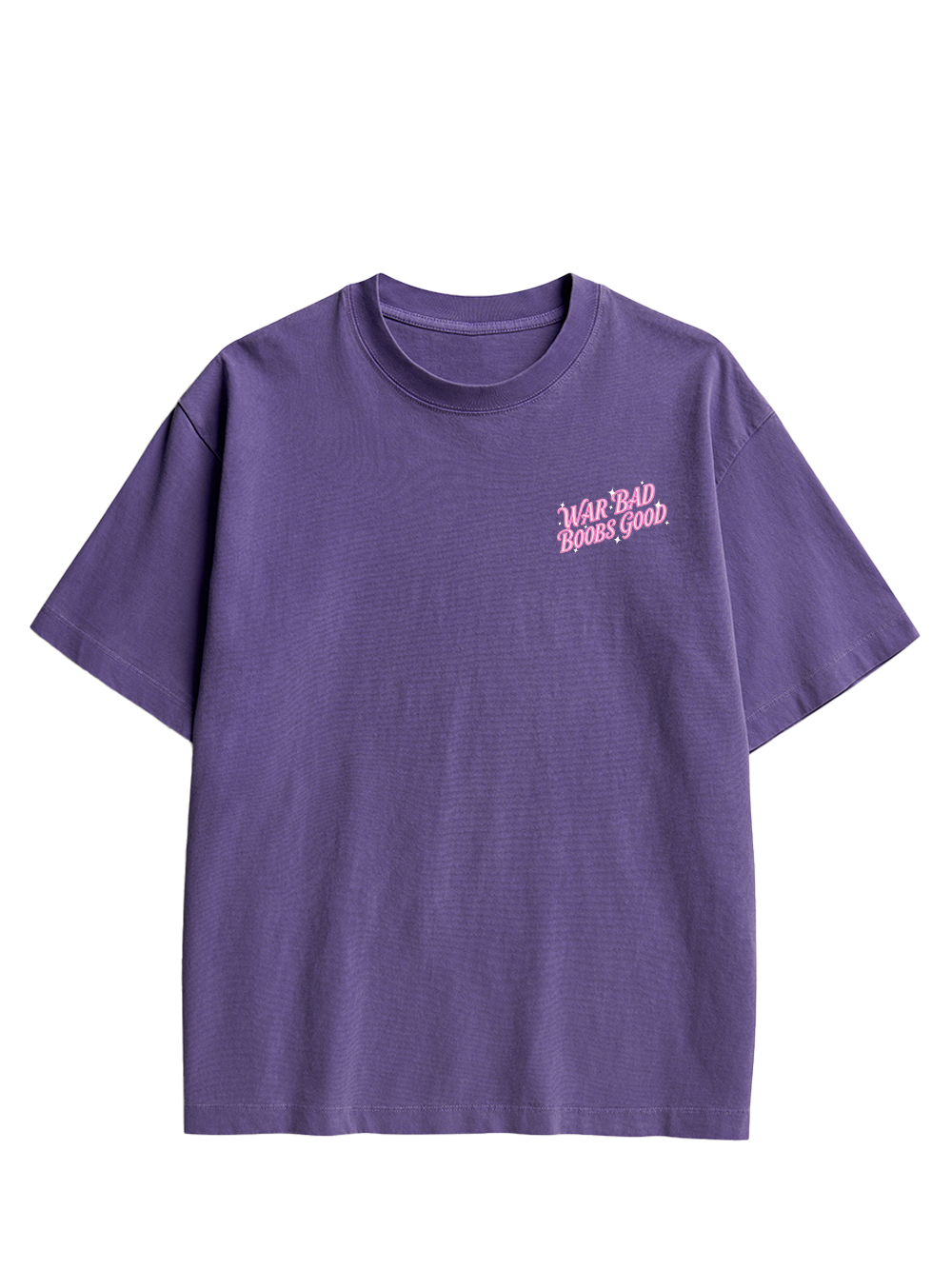 WAR BAD BOOBS GOOD DOUBLE SIDED PRINT WASHED TSHIRT