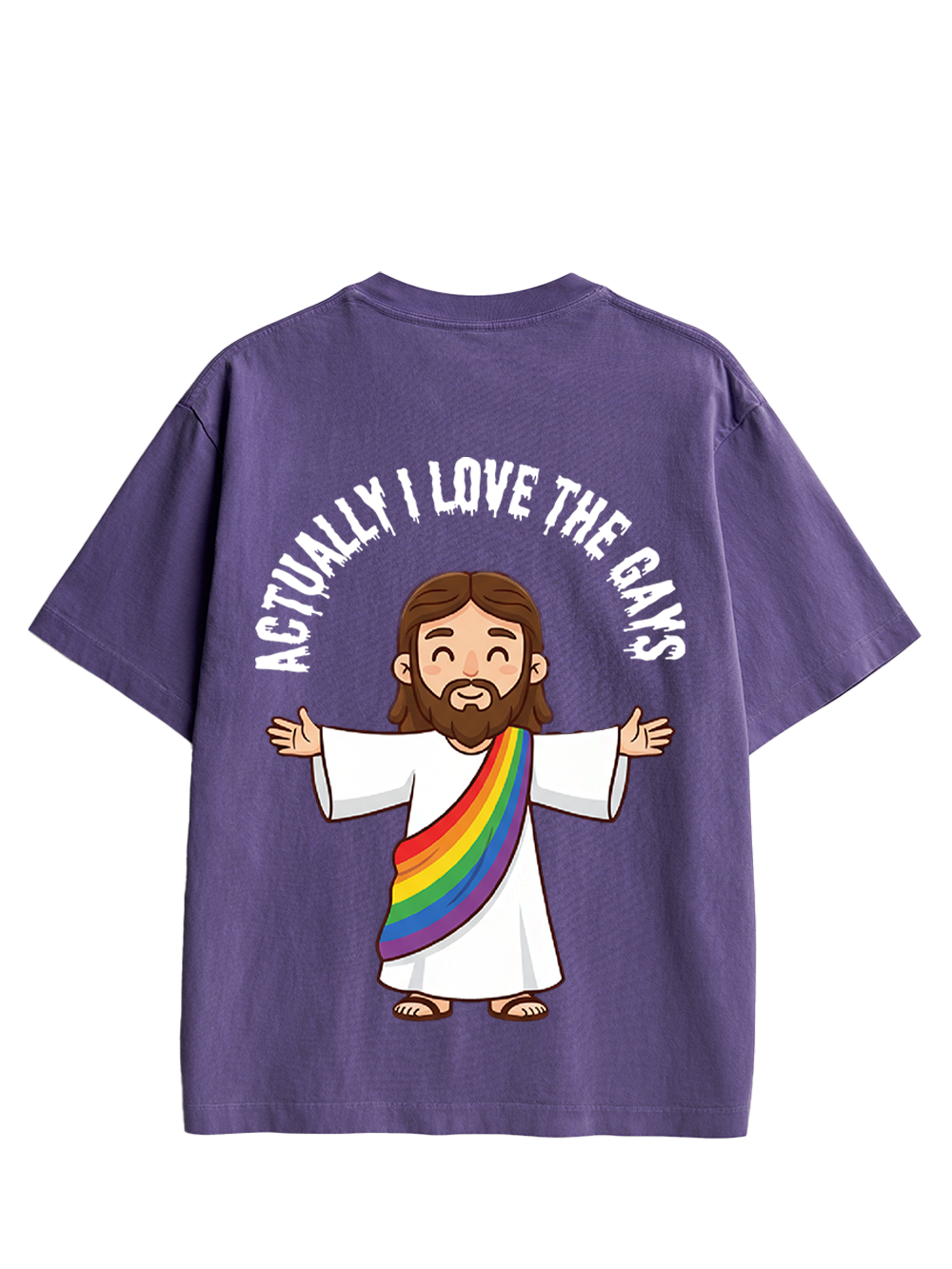 ACTUALLY I LOVE THE GAYS DOUBLE SIDED PRINT WASHED TSHIRT