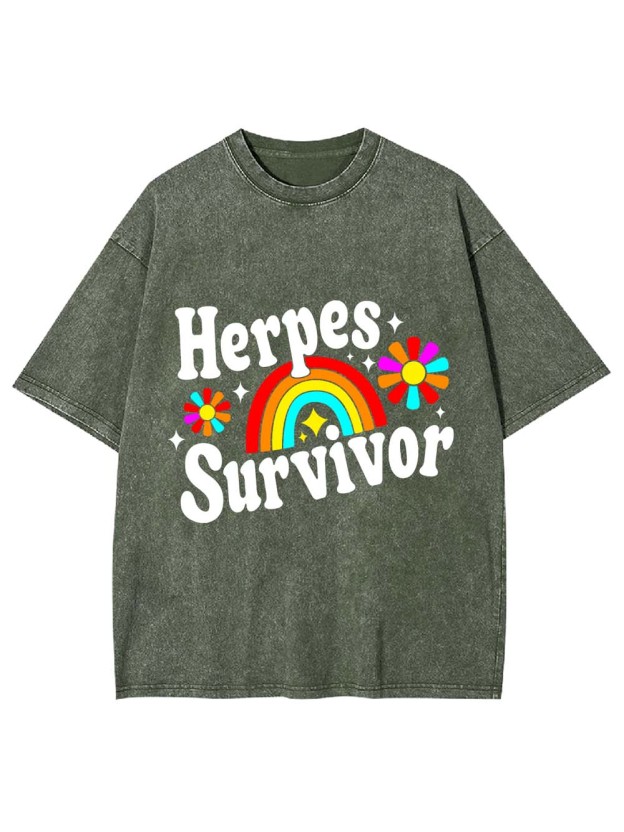 Herpes Survivor Washed Tshirt