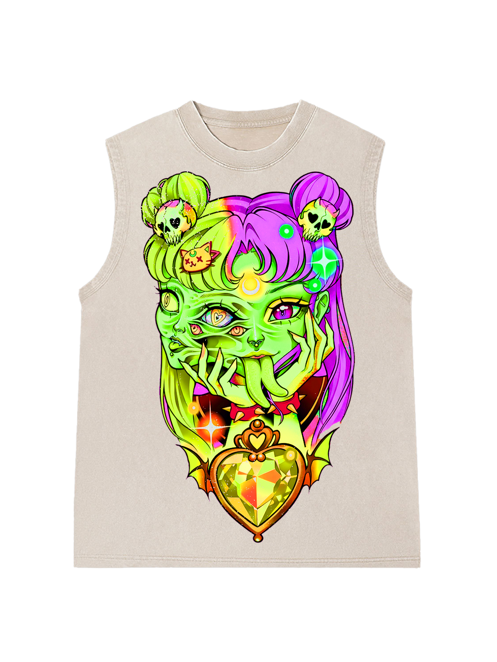 NEON DEMON GODDESS WASHED TANK TOP