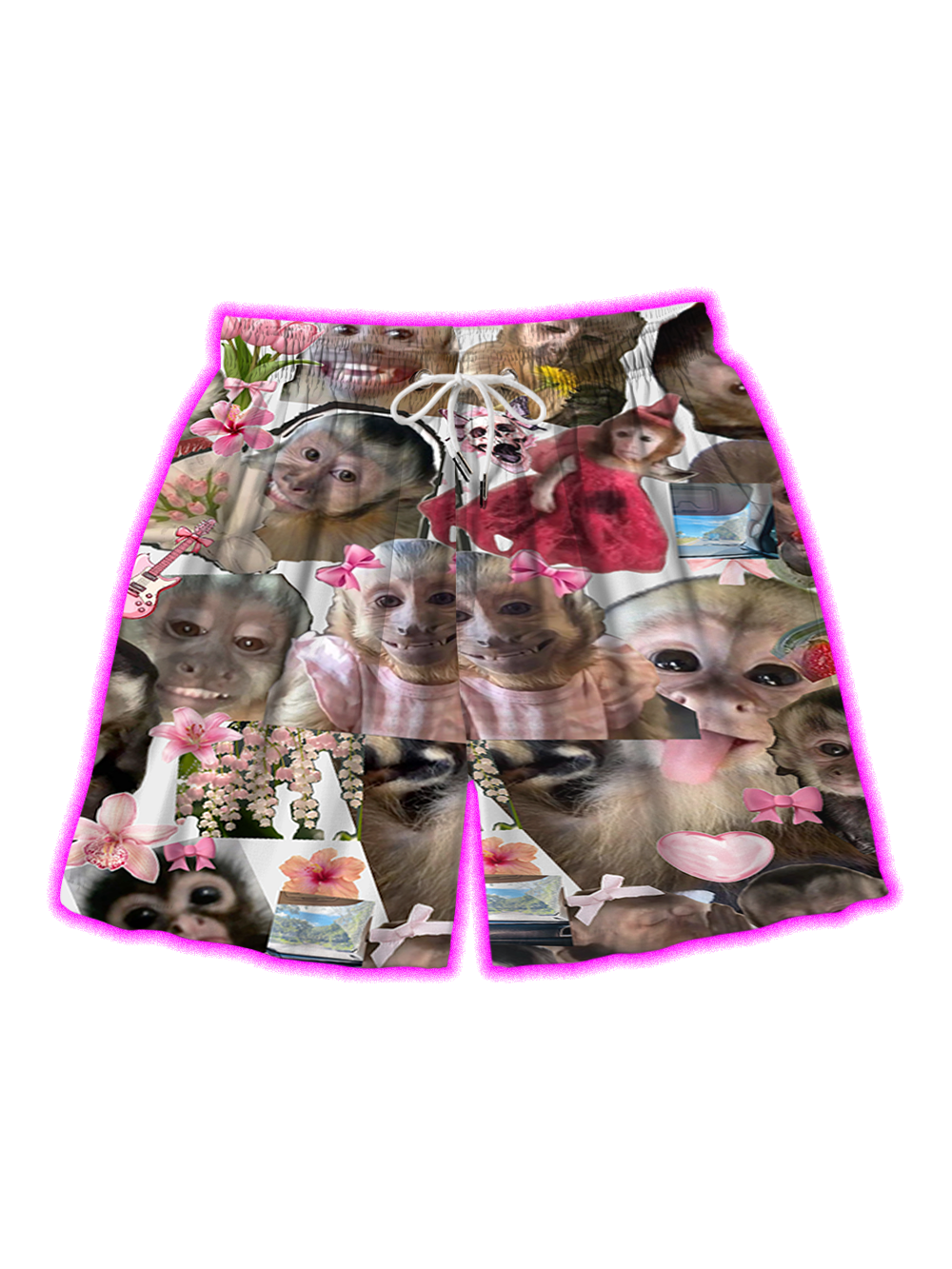 CUTE MONKEY COLLAGE ALL OVER PRINT SHORTS