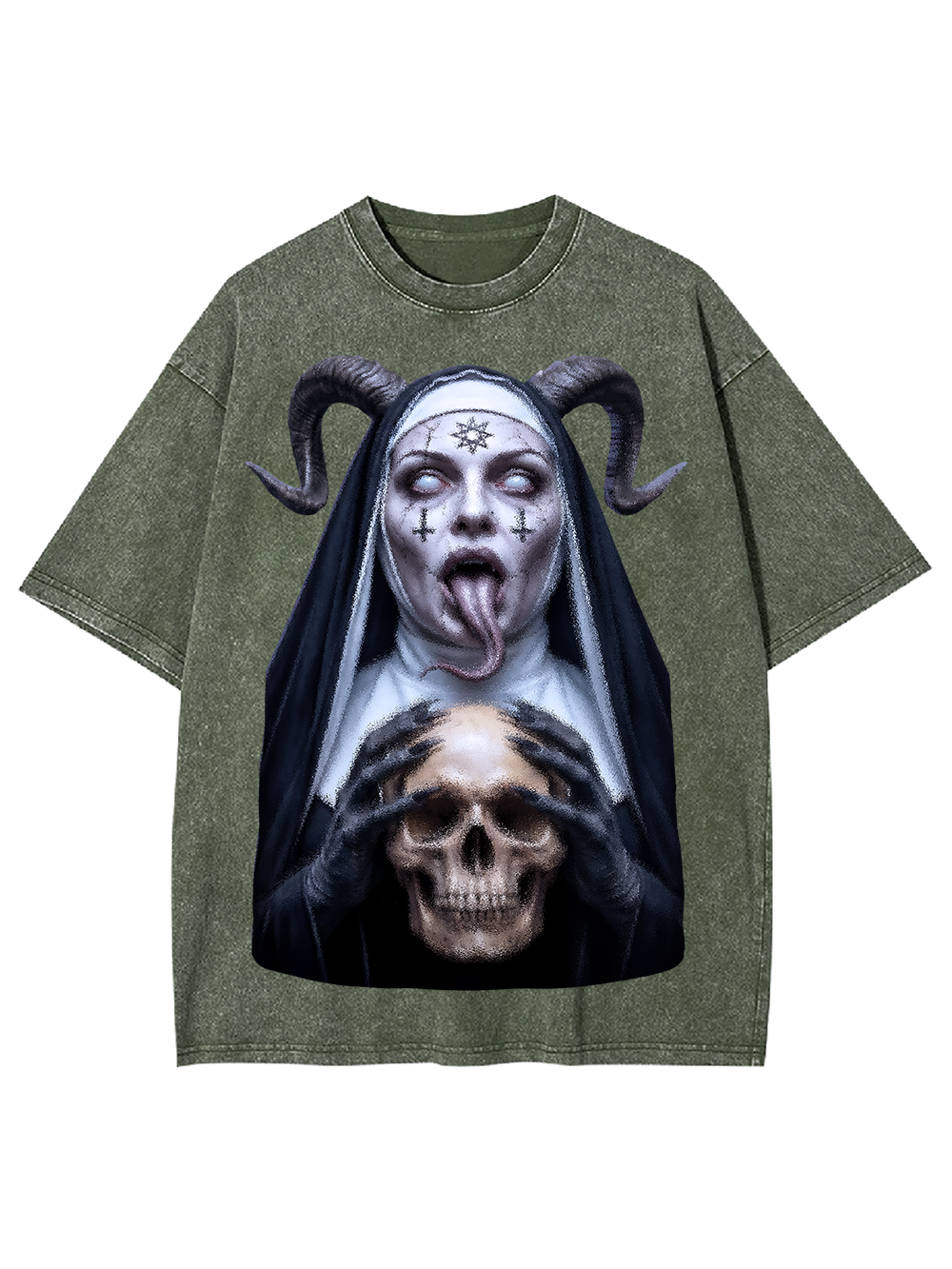 DARK NUN DEMON WASHED TSHIRT
