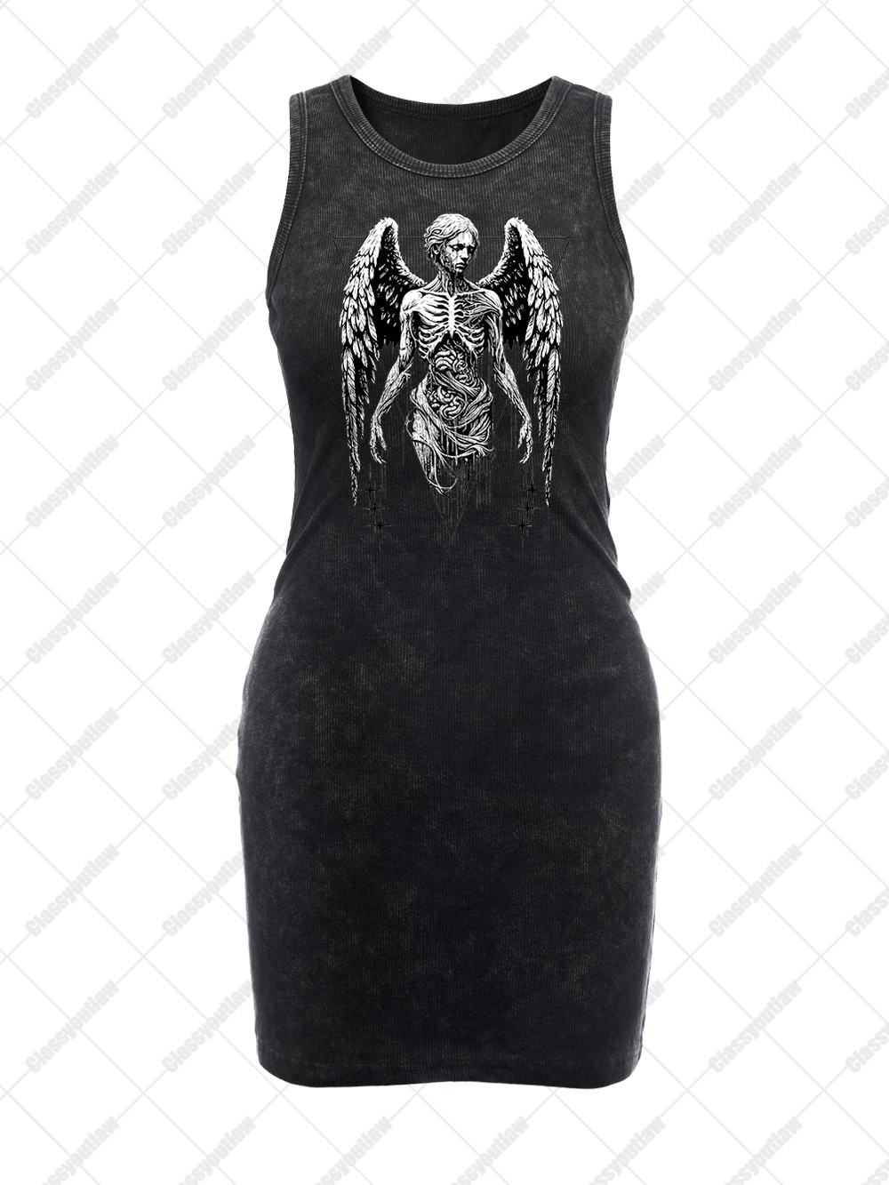 SKELETON ANGEL VINTAGE BODYCON TANK DRESS
