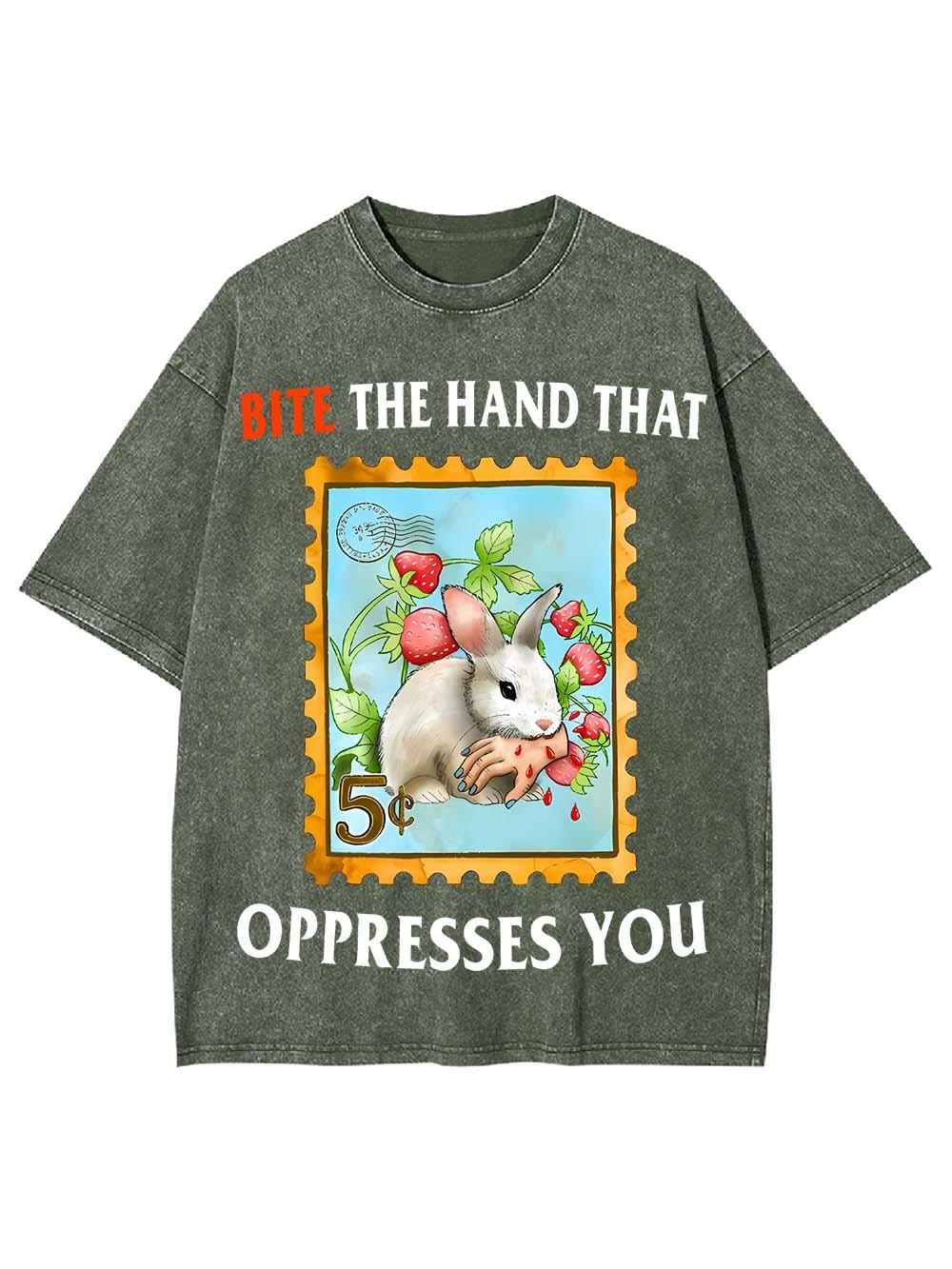 Bite The Hand That Oppresses You Washed Tshirt