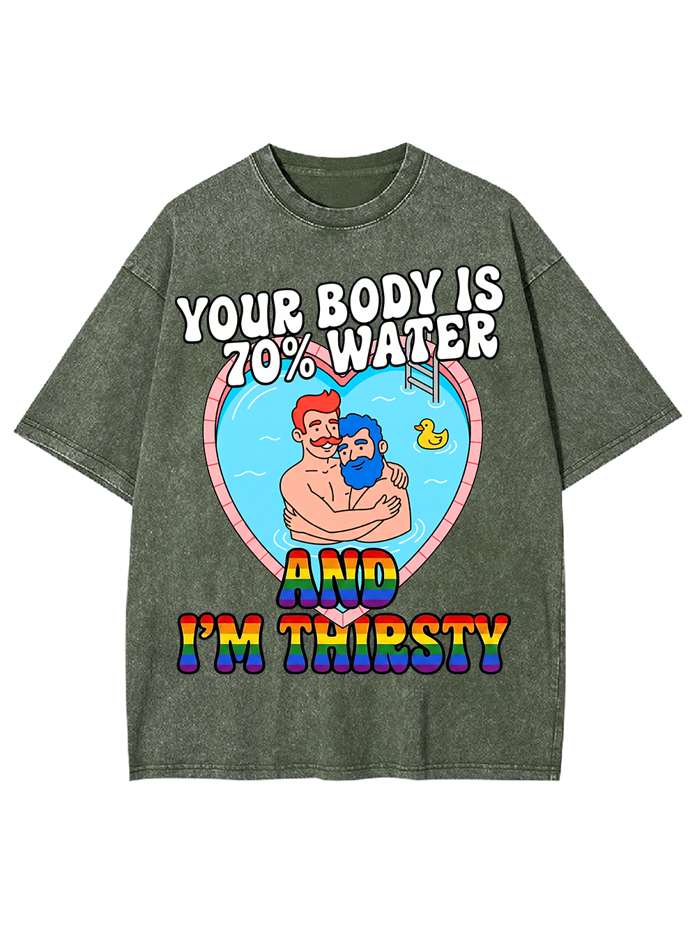 YOUR BODY IS 70% WATER AND I'M THIRSTY WASHED TSHIRT