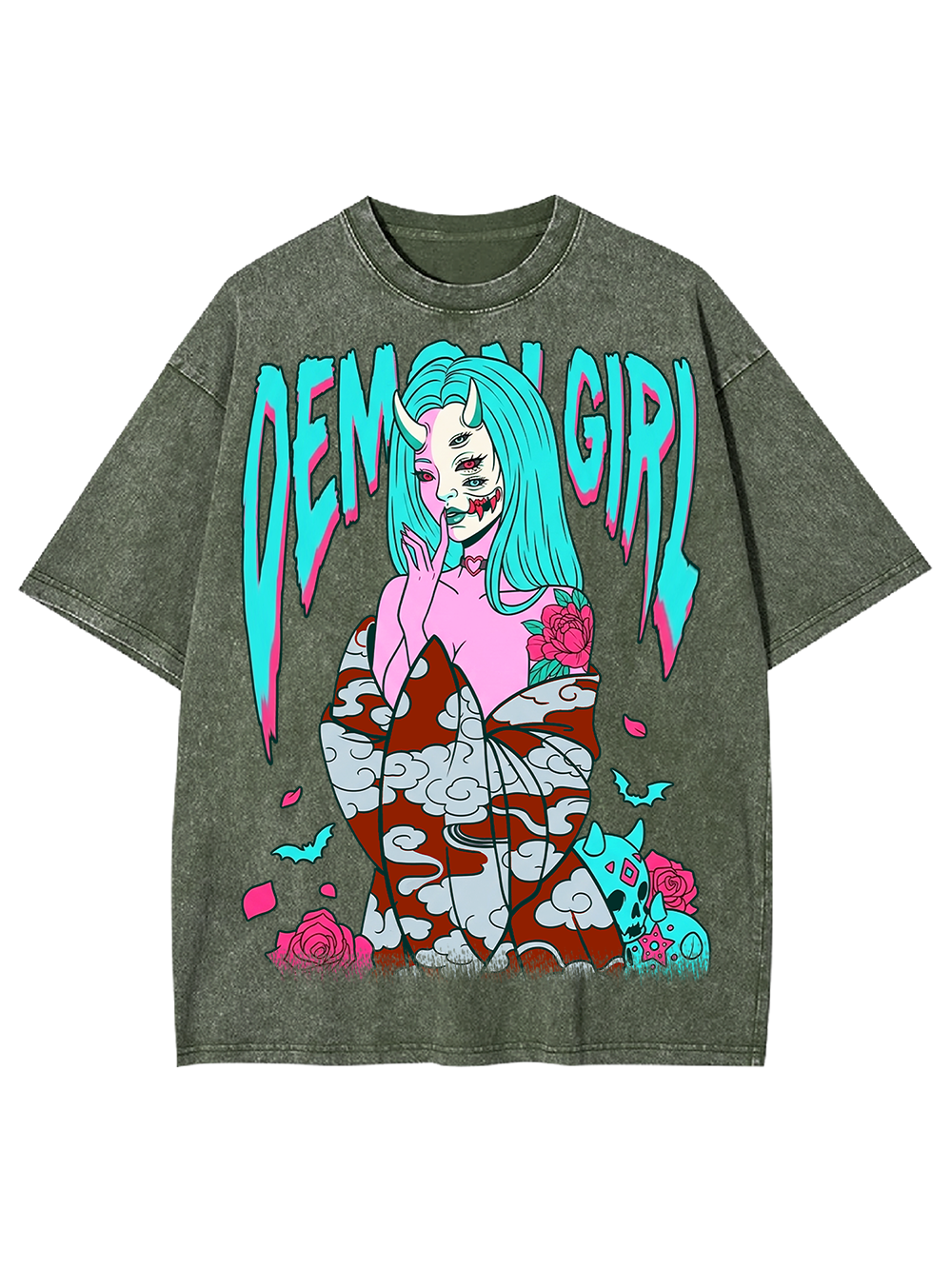 DEMON GIRL AAA WASHED TSHIRT