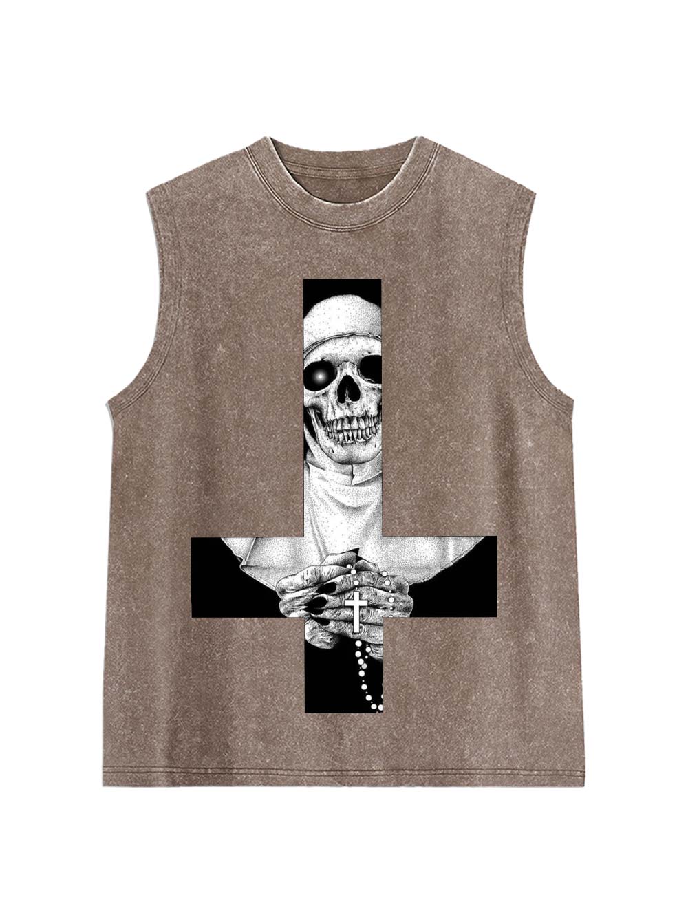 Skeletal Nun Washed Tank Top