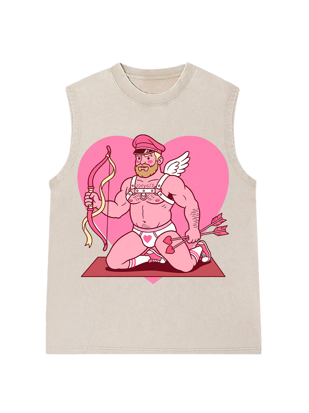 CUPID KNEELING WITH BOW WASHED TANK TOP