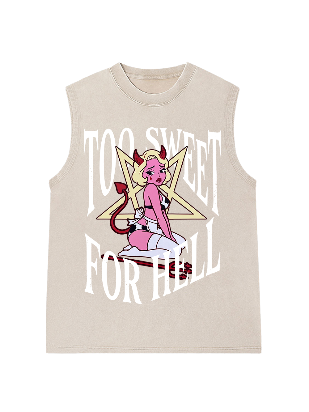 TOO SWEET FOR HELL WASHED TANK TOP