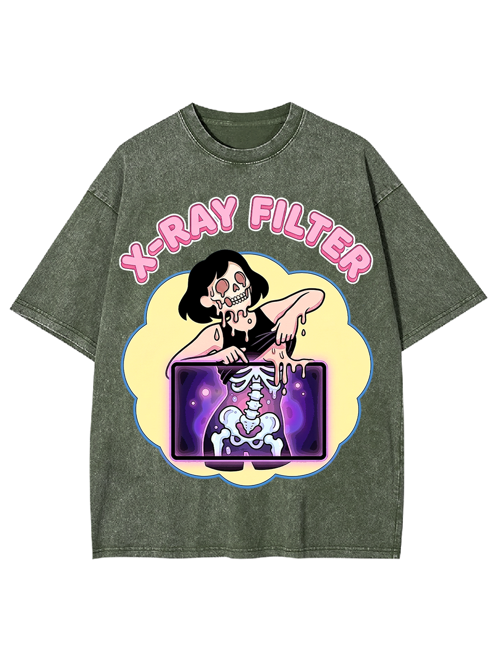 X-RAY FILTER SKELETON AAA WASHED TSHIRT