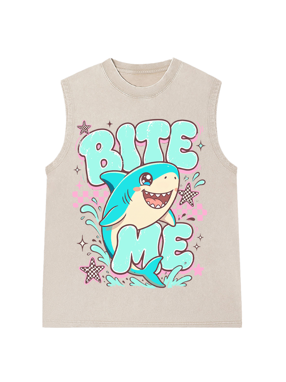 BITE ME WASHED TANK TOP