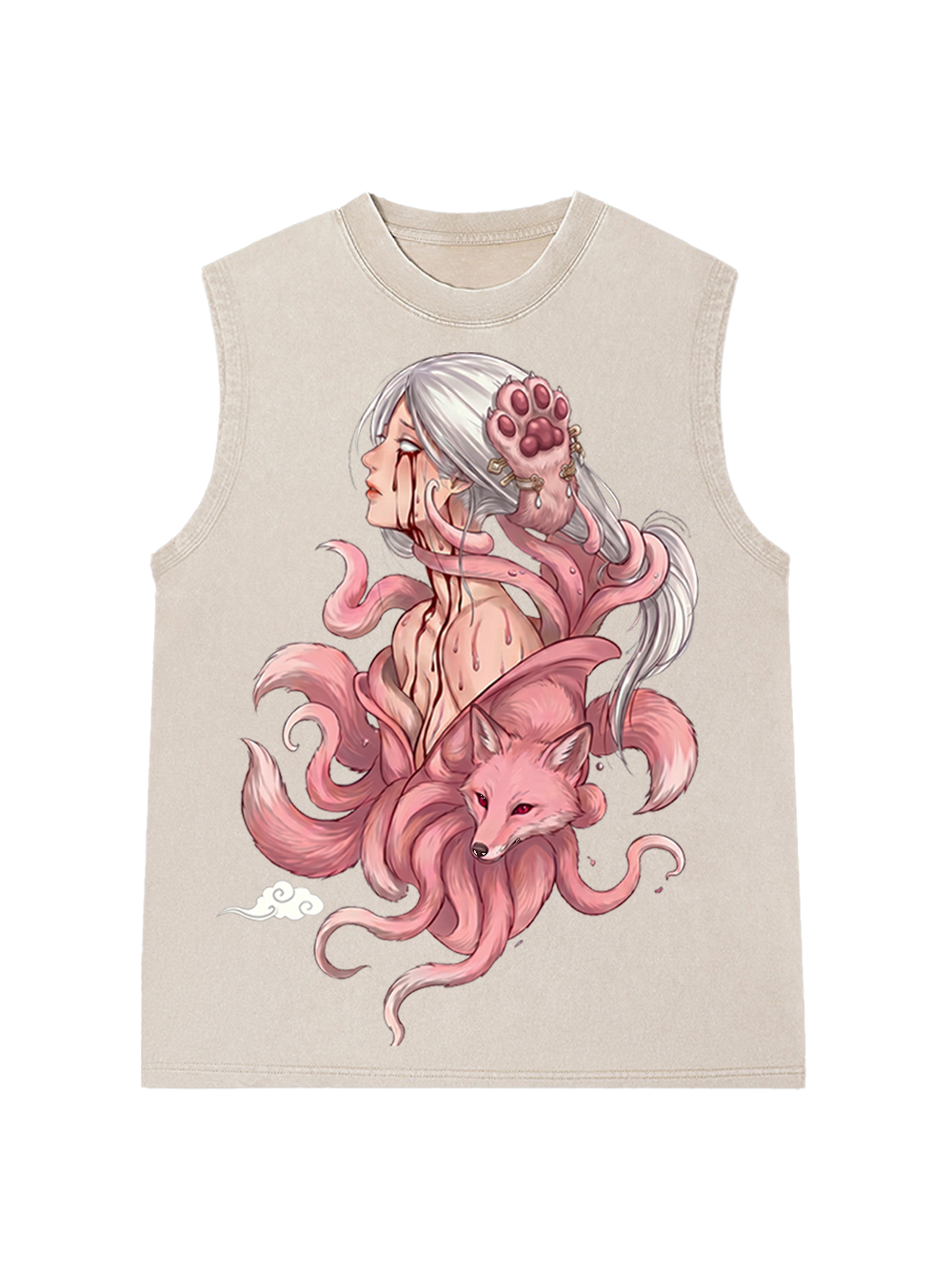 NINE-TAILED FOX GODDESS WASHED TANK TOP