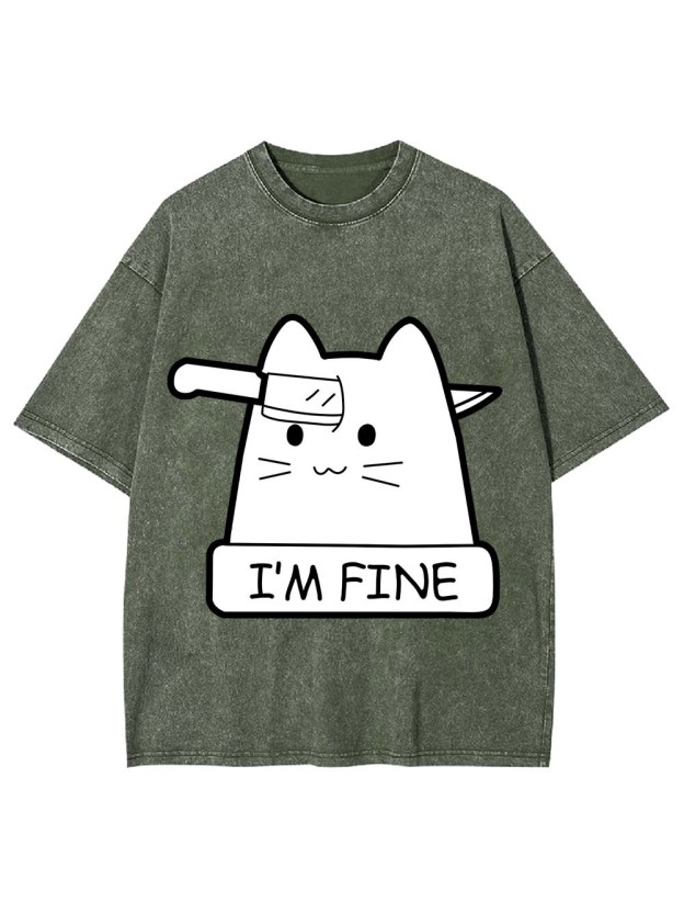 I'm Fine Washed Tshirt