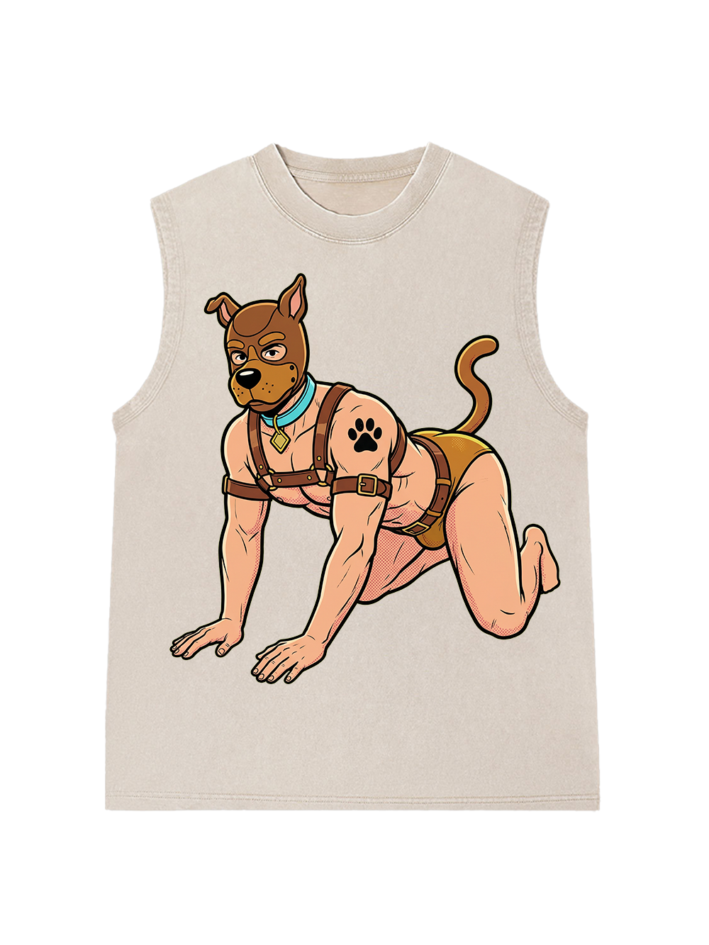 HUMAN PUP PLAY WASHED TANK TOP