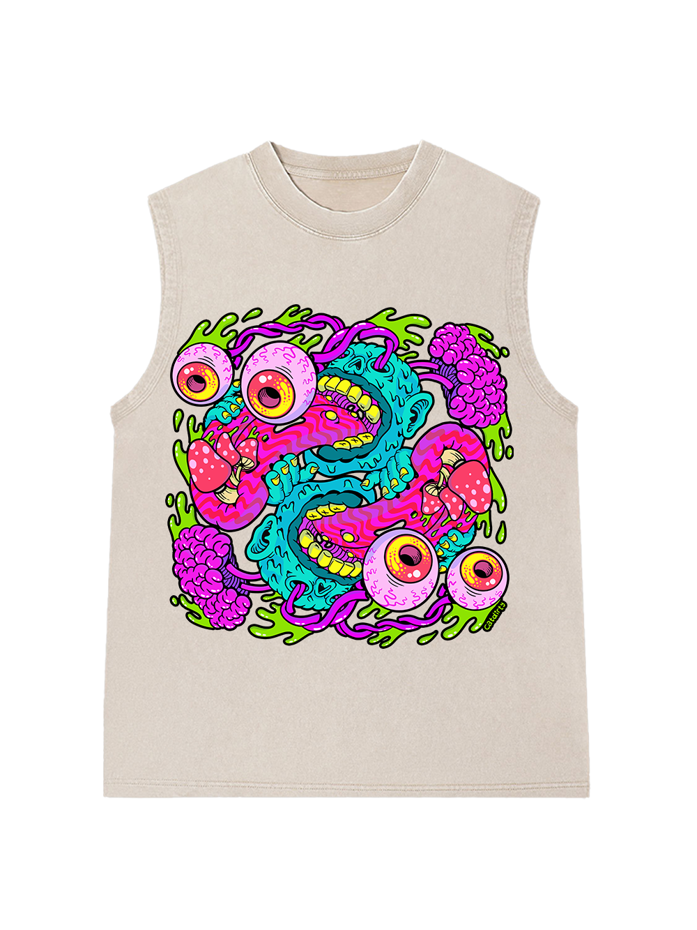 PSYCHEDELIC CHAOS WASHED TANK TOP